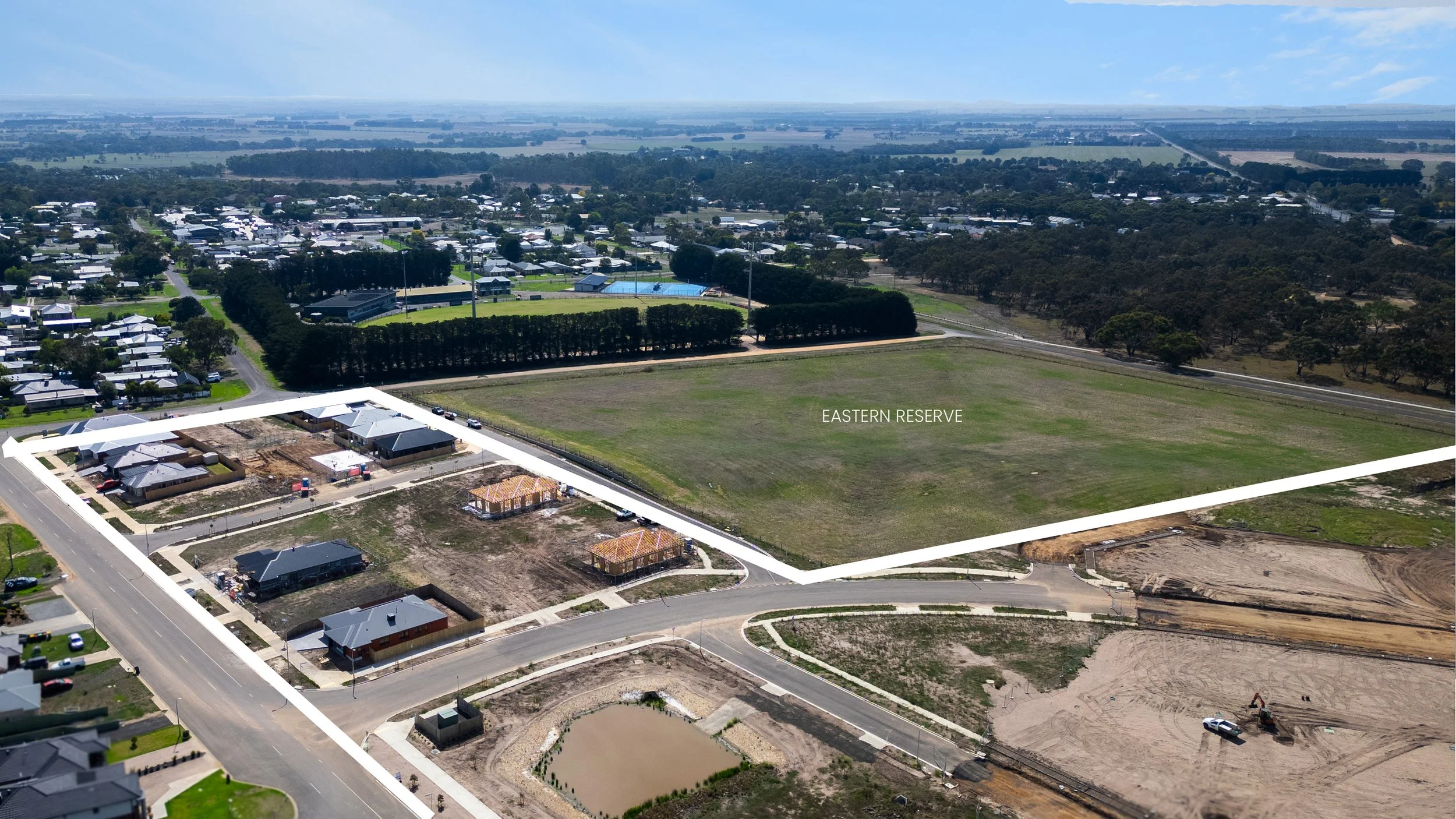 Aerial view The Precinct Winchelsea.