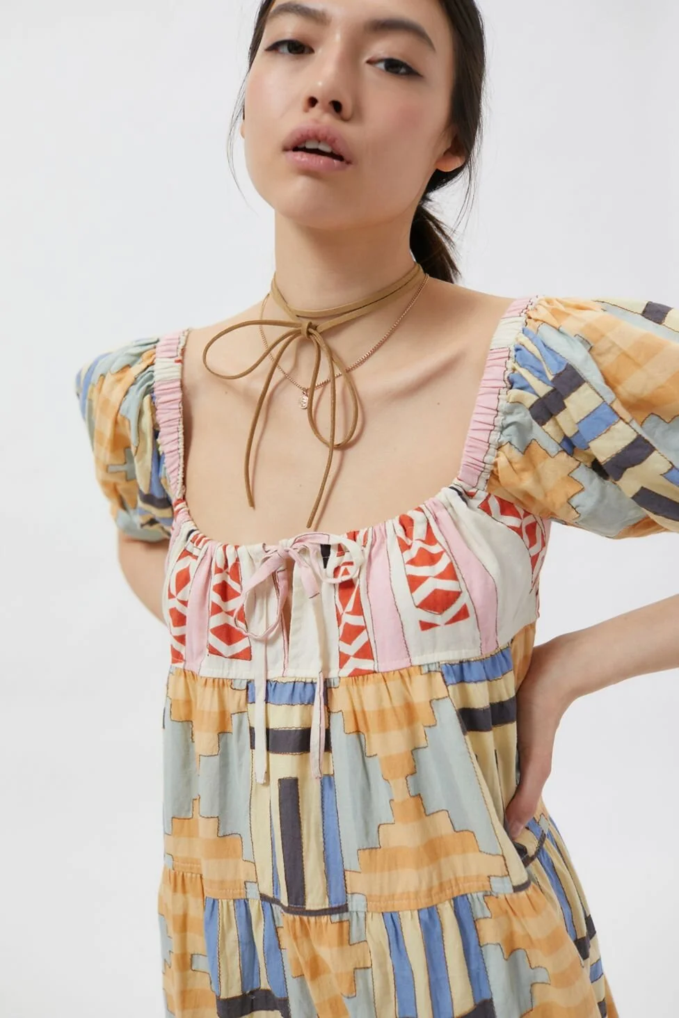 Urban Outfitters Kimichi Blue O'Hara Peasant Midi Dress