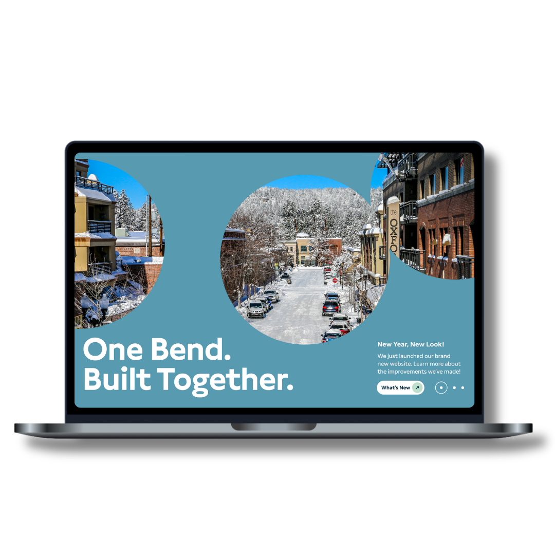 Mock-up of the City of Bend home page.