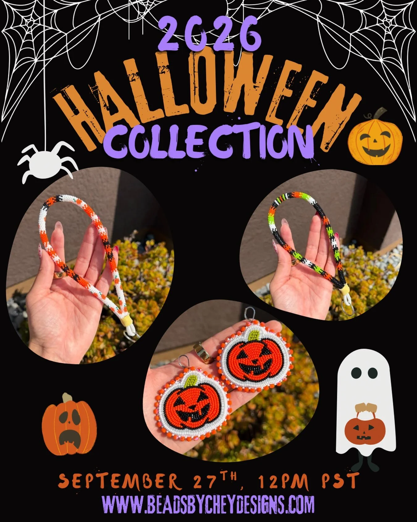The 2026 Halloween Collection is coming soon!!!!!! 🎃🍁👻

#beadwork #beadedearringsofinstagram #beadedkeychain #halloweencollection #nativeart