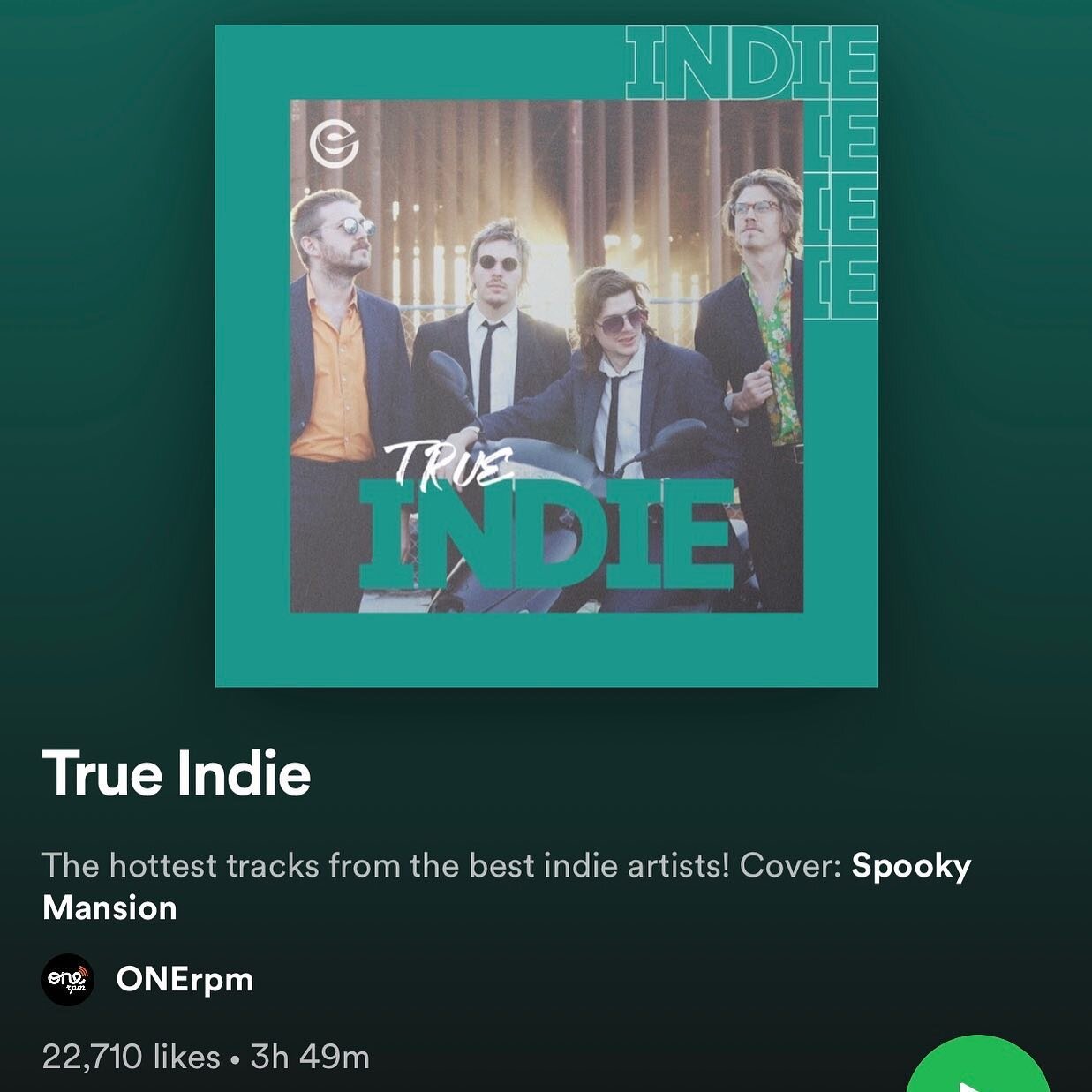 My song &ldquo;Guns or Crosses&rdquo; was just added to @onerpm &lsquo;True Indie&rsquo; playlist on @spotify