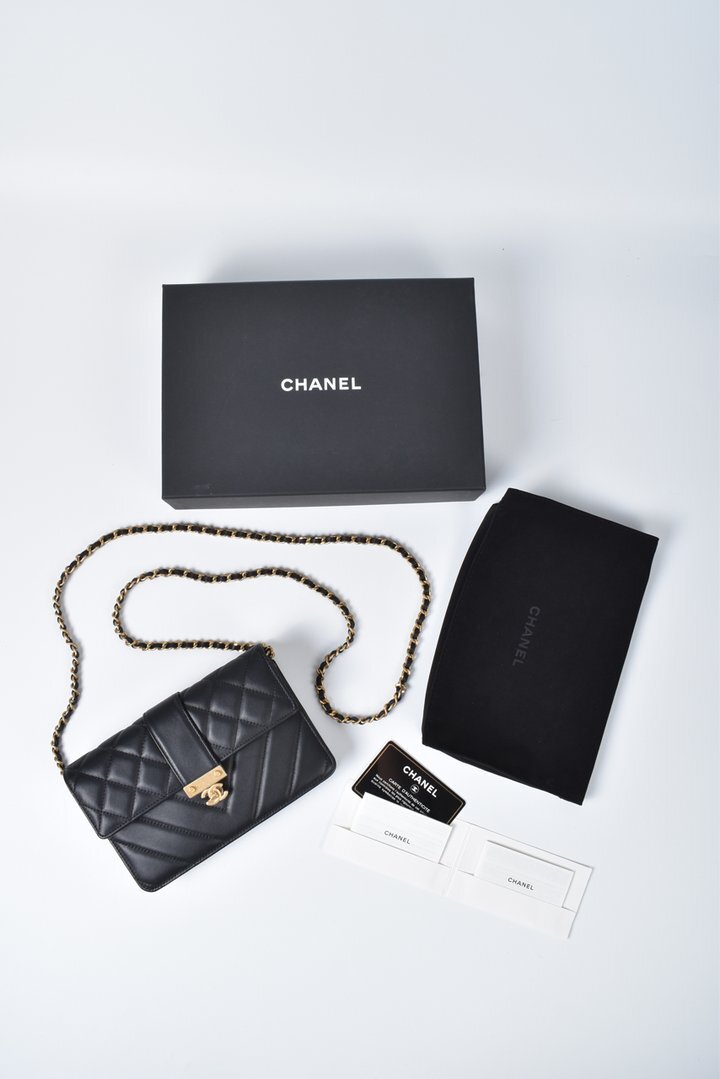 CHANEL Metallic Goatskin Quilted 2.55 Reissue Wallet on Chain WOC  Multicolor 1303480