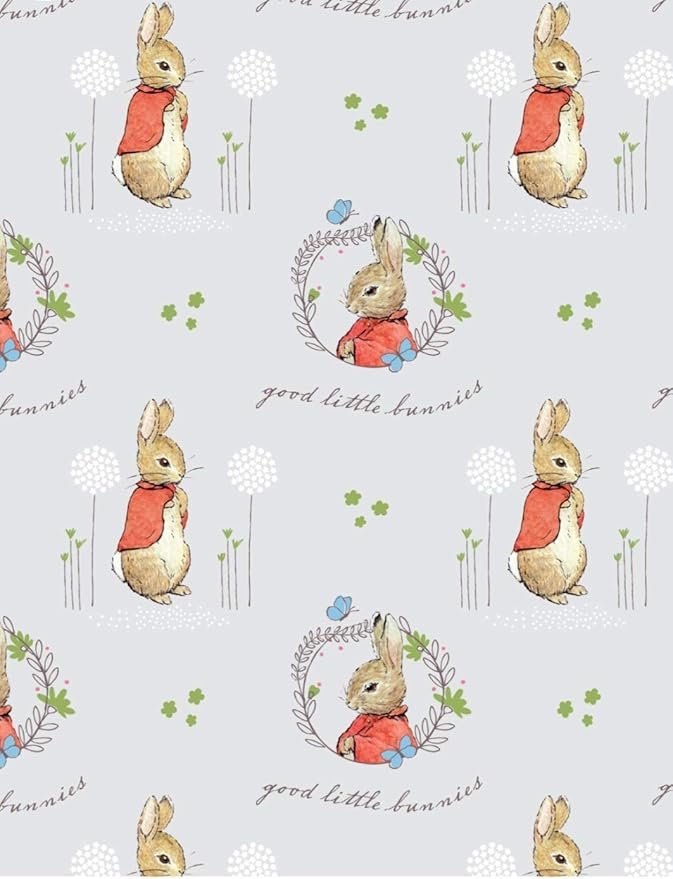 'Flopsy Mopsy' Peter Rabbit 100% Cotton By Visage, 145cm wide, 8462-02 (per metre)