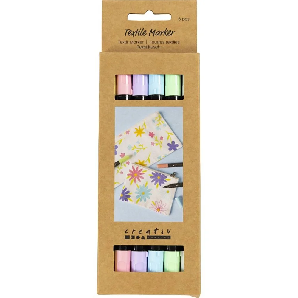 Textile Markers: Pastels: Pack of 6: 334829