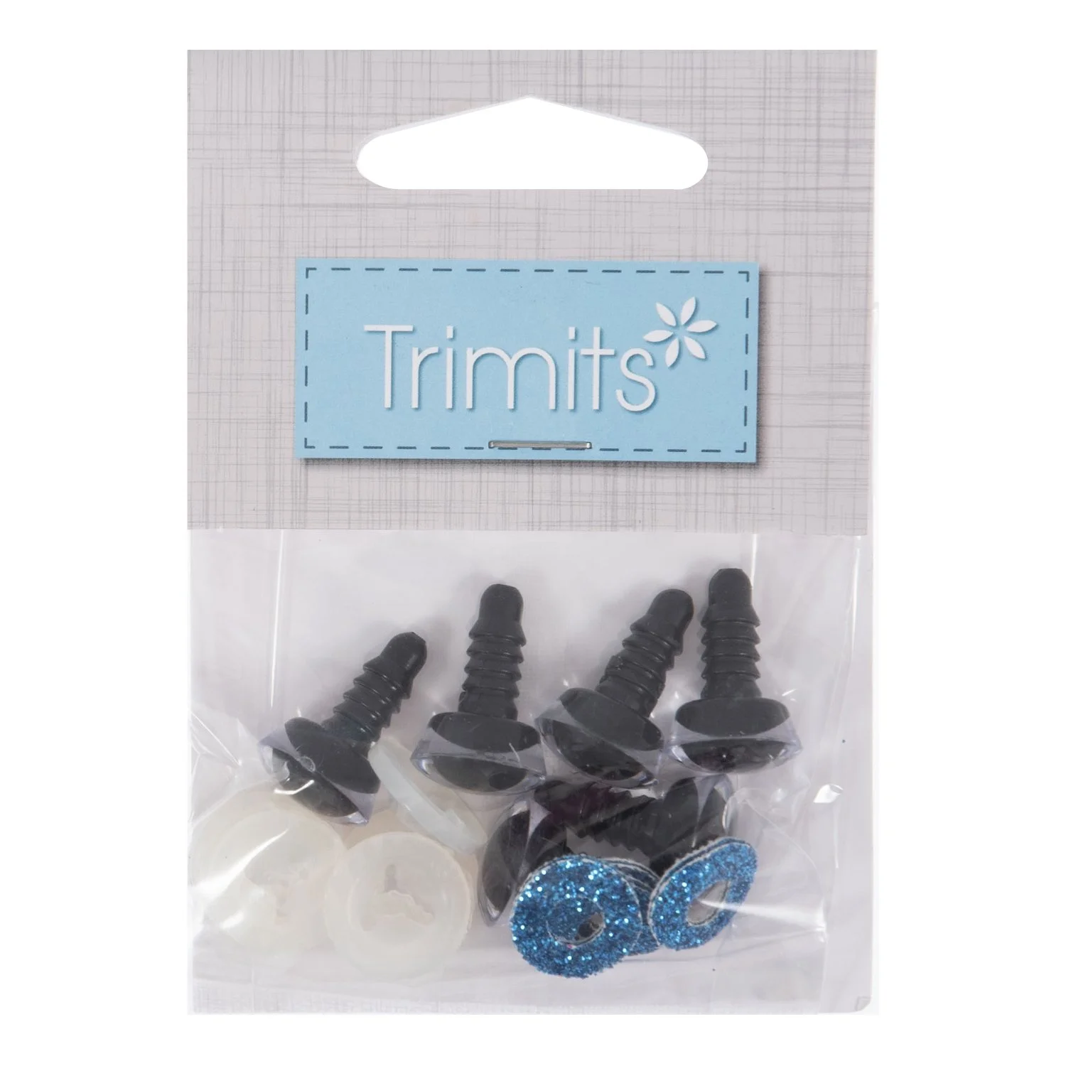 Toy Eyes: Glitter: 14mm, Pk.6, available in 4 colours