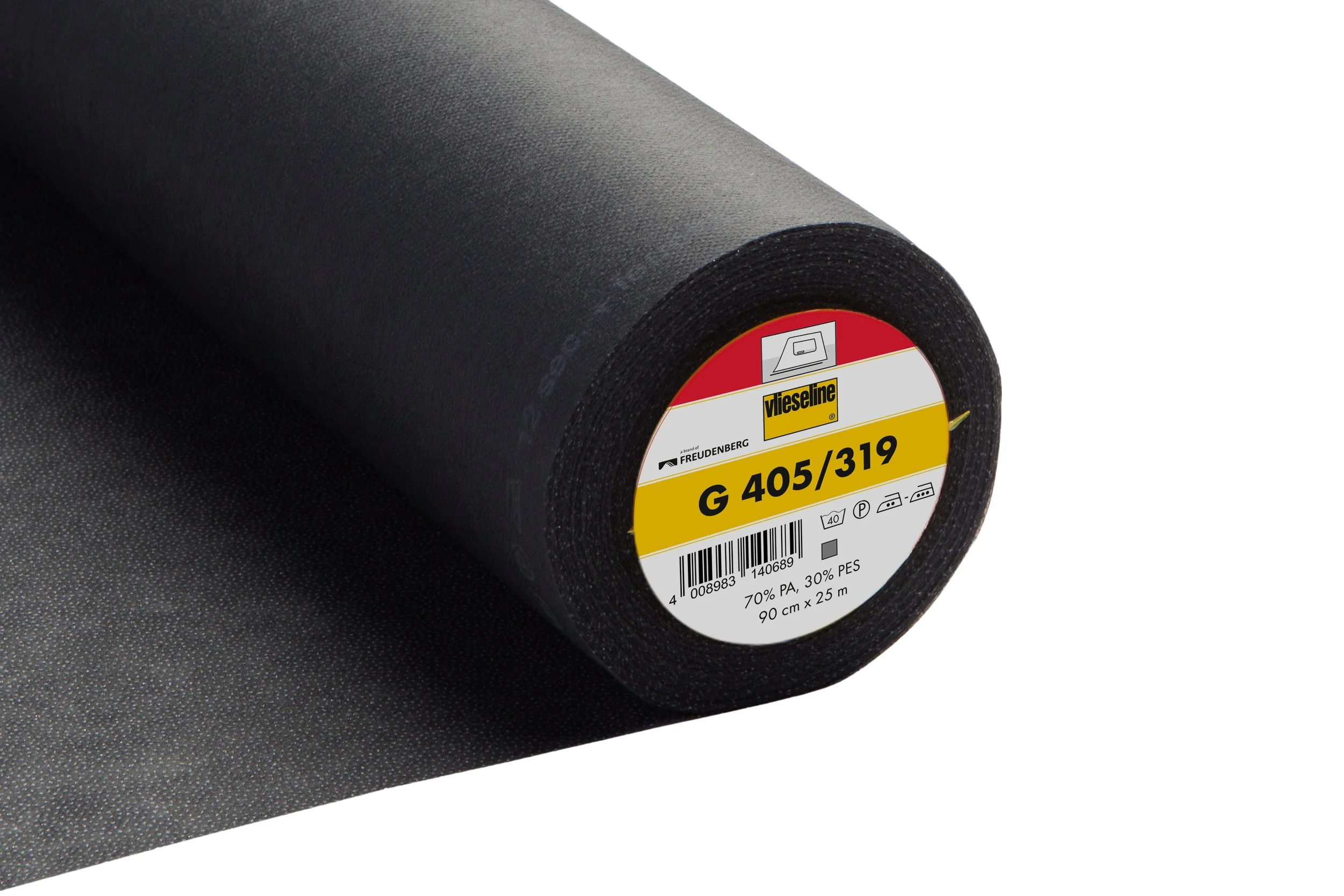 Interlining: Medium: Easy Iron-on: 25m x 90cm: Black (per metre)