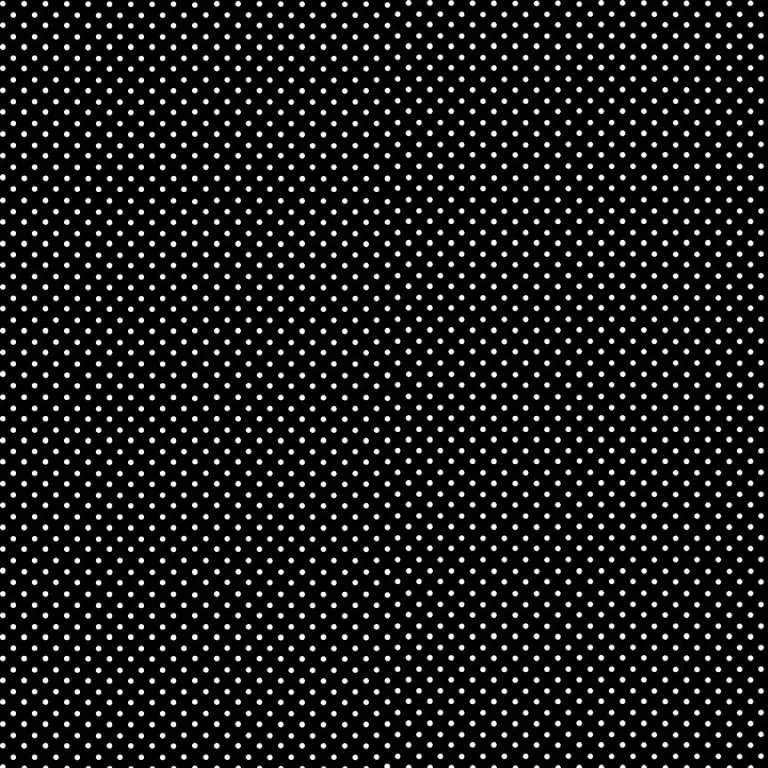Tiny White Spot on Black 100% Cotton By Makower, 112cms wide, 1588 K (per metre)