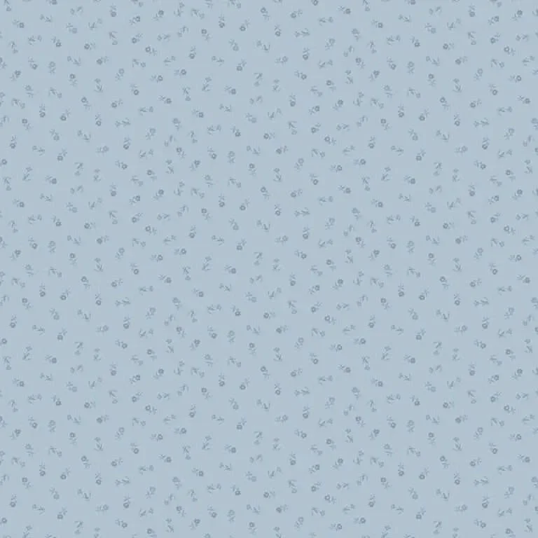 'Petite Fleur Sprig Blue' 100% Cotton By Makower, 178/B, 112cms wide (per 0.25cm)
