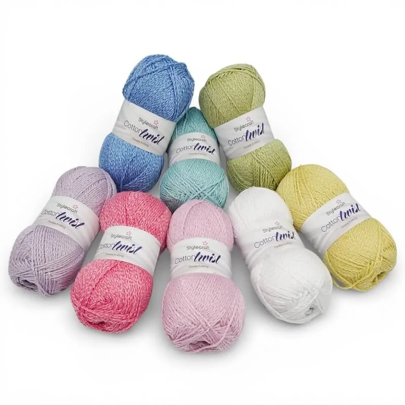 Cotton Twist DK By Stylecraft: 100g: 50% Cotton 50% Acrylic: 8 colour options: 356