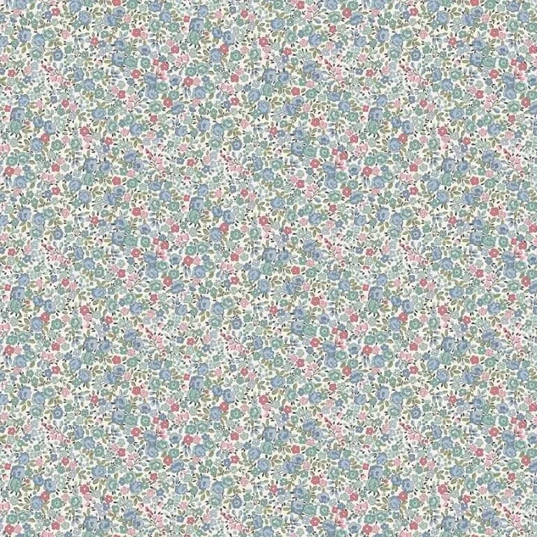 'Petite Fleur Meadow Blue' 100% Cotton By Makower, 181/B, 112cms wide (per metre)