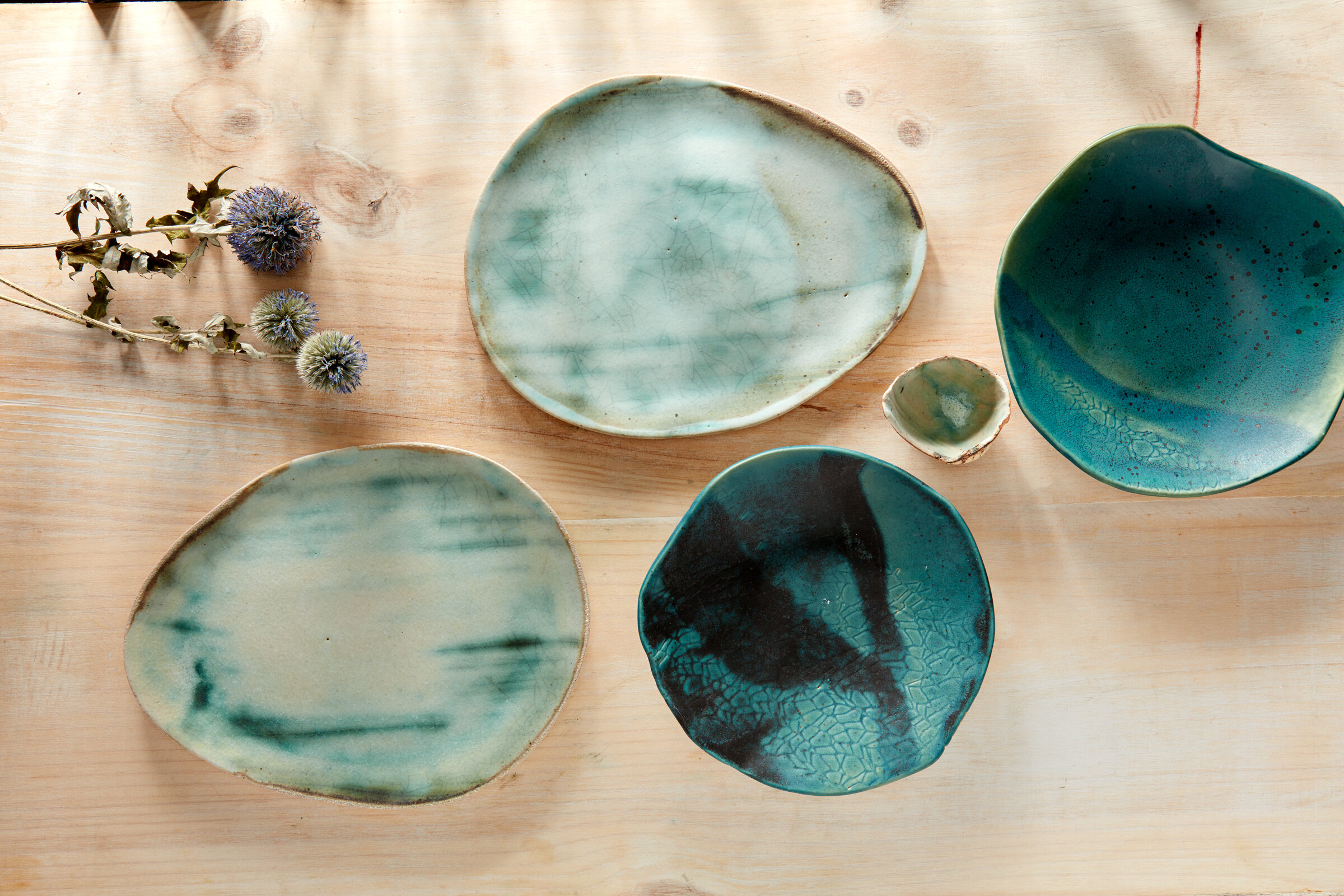 Set de 6 platos Marisma del Delta y 6 bowls Del Pescador