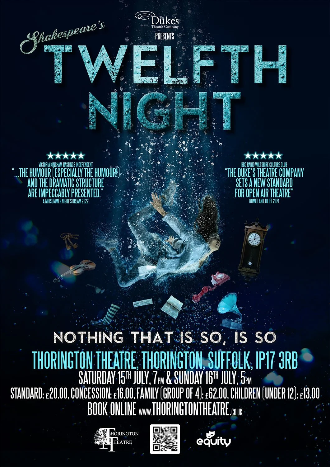 Twelfth Night Duke's Theatre Company Thorington July 2023