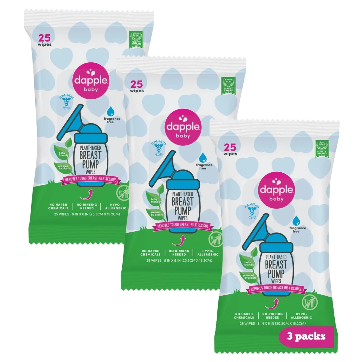 Dapple Breast Pump Wipes, Quick clean wipes or spray to clean pump parts on the go 