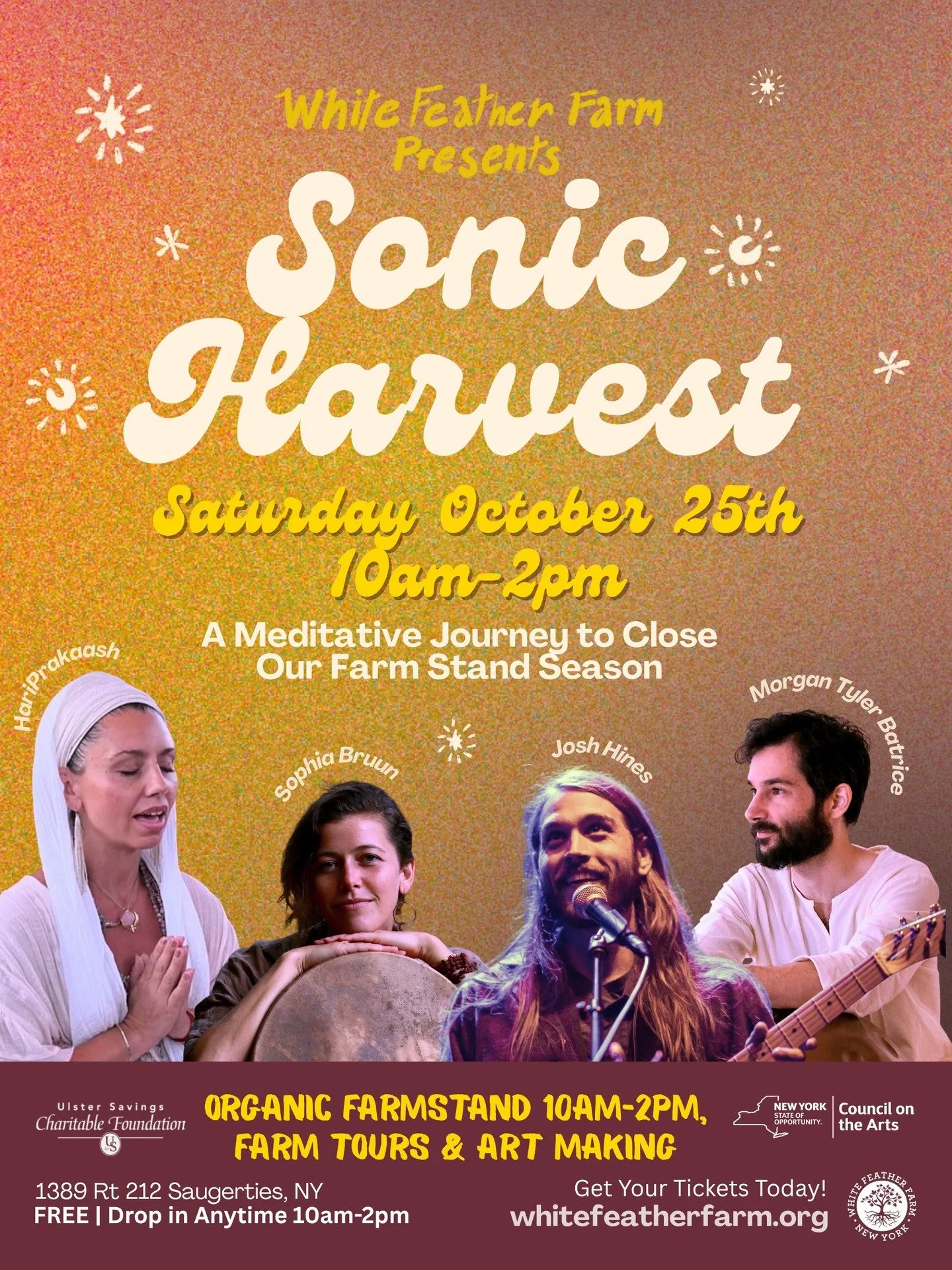 β¨ SONIC HARVEST β¨
Join us in one week as we close our Farm Stand season with a transformative sonic journey. On Saturday, October 25th, the farm becomes a sanctuary for sound healing, meditation, and musical exploration.
Drop in for a few minutes o