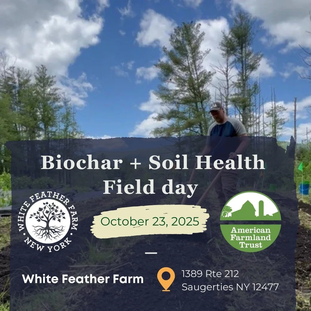 π± THIS THURSDAY! Join us for our Biochar Field Day w/ @americanfarmlandtrust! π±
October 23rd | 10am-3pm 
(Registration at 9:30am)
Dive deep into climate-resilient farming practices with hands-on demonstrations, guided tours of our biochar trial p