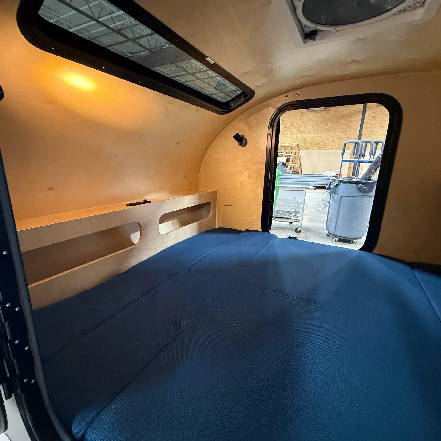 Headboard storage, charging ports, reading lights