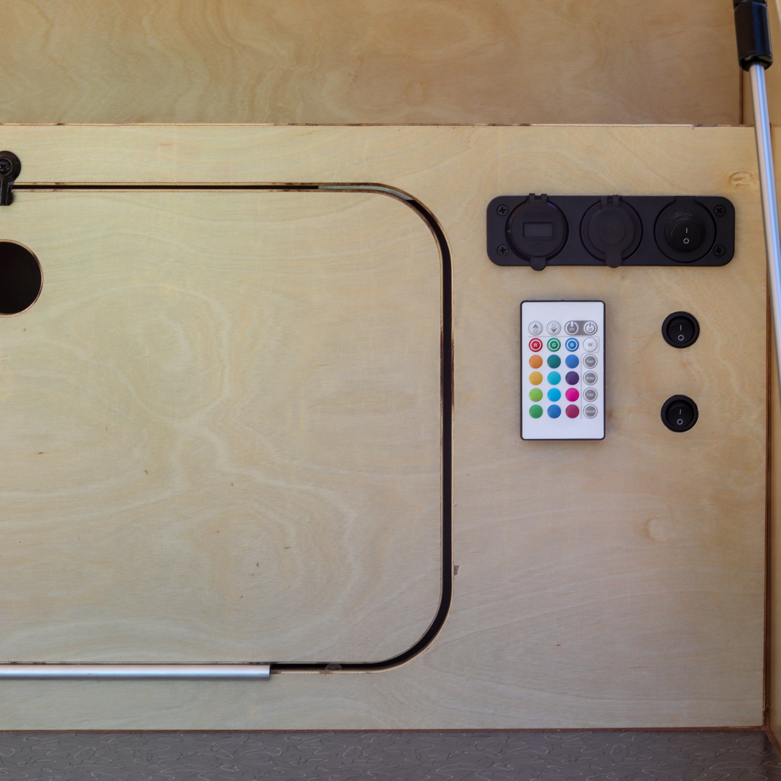 Galley Power Controls with LED strip in cabinets