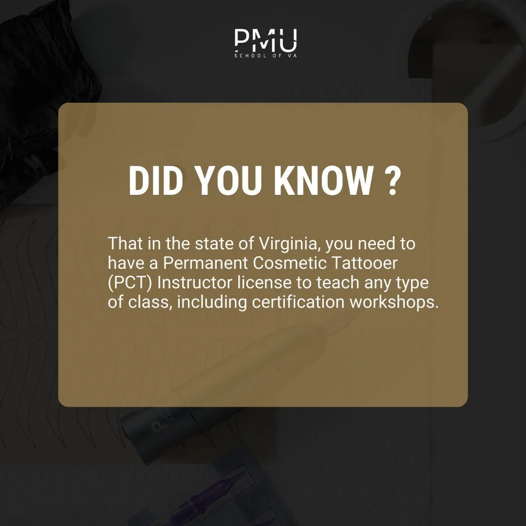 Not only do instructors need to be licensed as a pmu artist, but as a pmu instructor as well. This is to ensure that new artists get quality education from experienced providers. At our school we ensure you get thorough education through guided book 
