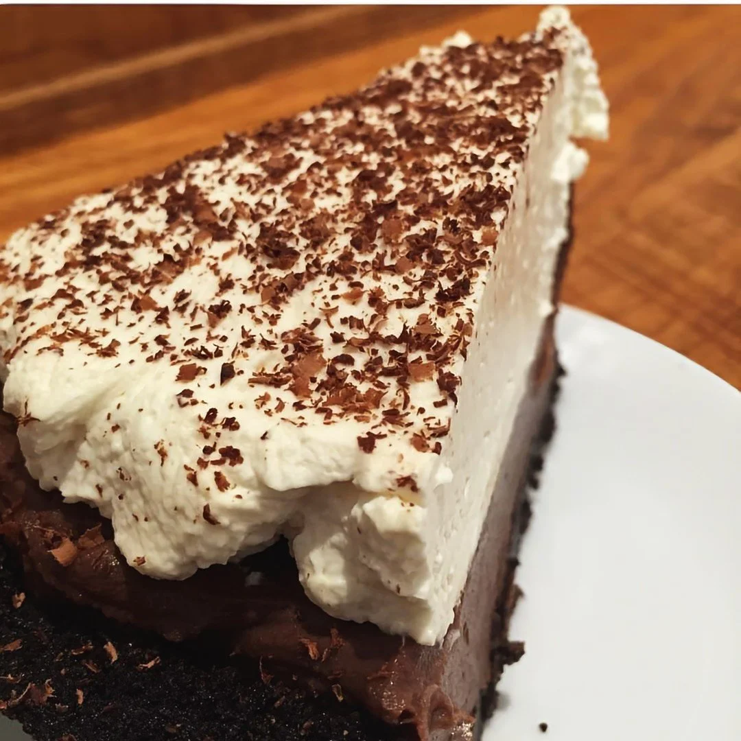 Dark Chocolate Cream Pie Slice