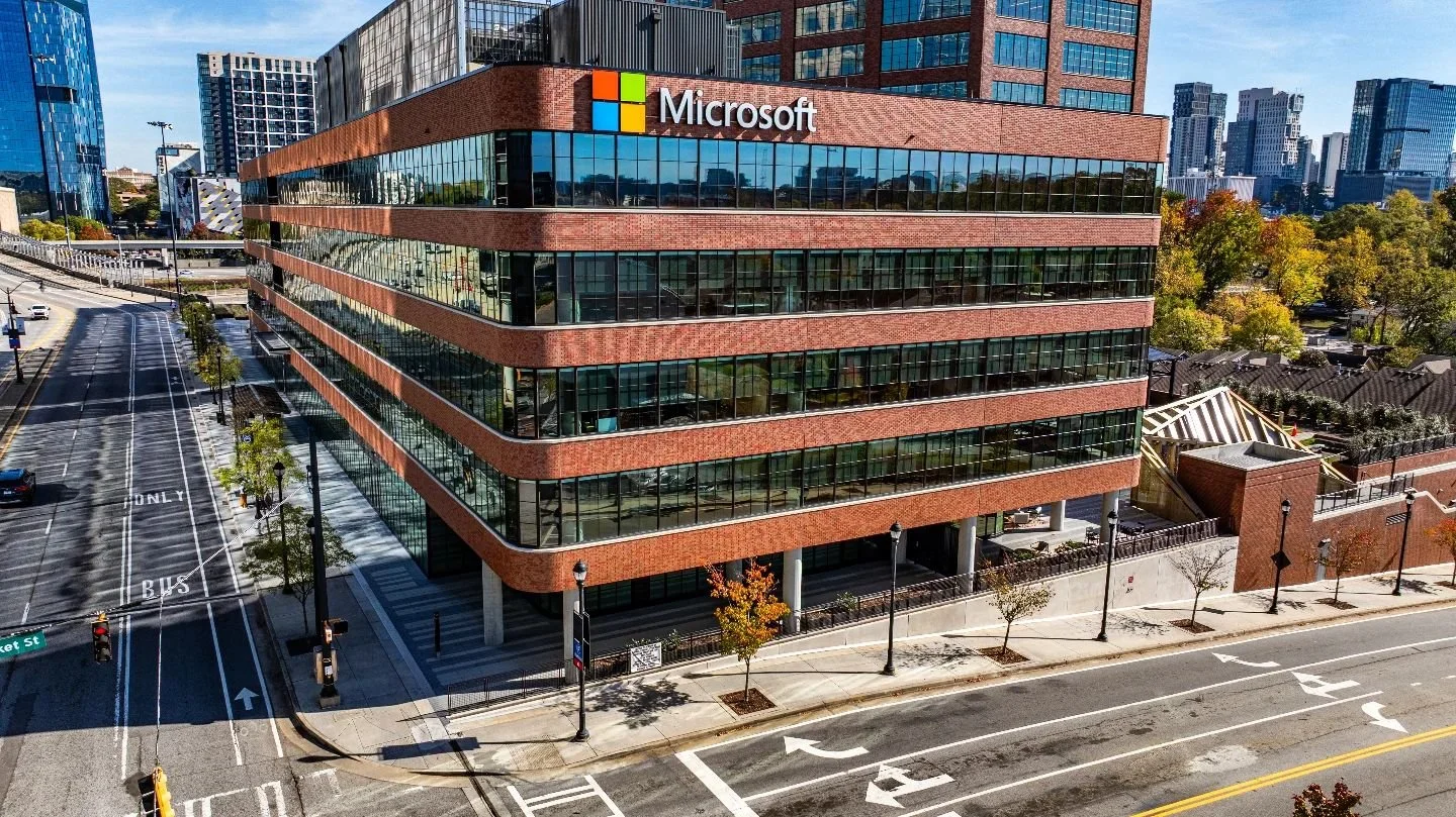 Capturing the architectural brilliance of Microsoft's Atlantic Yards campus in Midtown Atlanta. 

This 523,000-square-foot facility, opened in 2022, serves as a hub for innovation and community engagement, reflecting Microsoft's commitment to the cit
