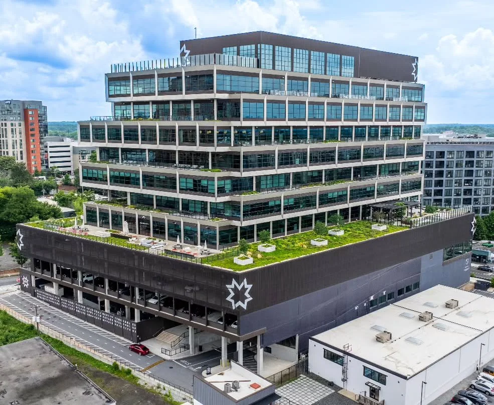 Industrial edge meets modern elegance.
The iconic Star Metals building defines the skyline of West Midtown with bold lines and innovative design. 

📸 Captured by Sky360 Aerial Media&mdash;showcasing architecture from a whole new perspective.
@sky360