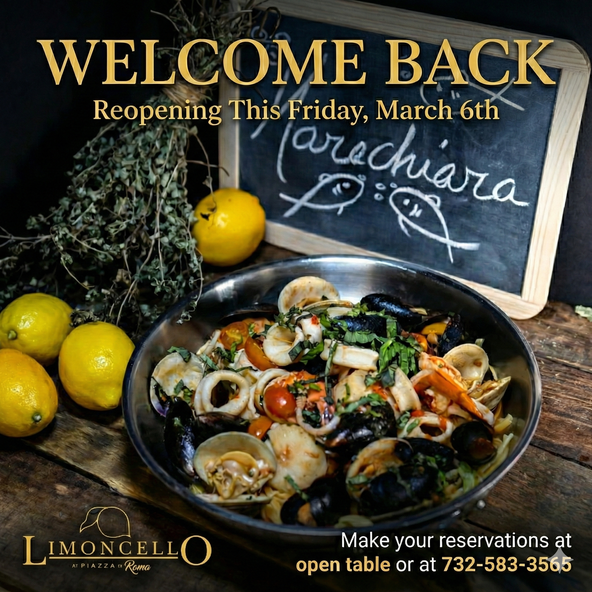 Saturday Night Italian Dining | Limoncello Restaurant Reopening Weekend