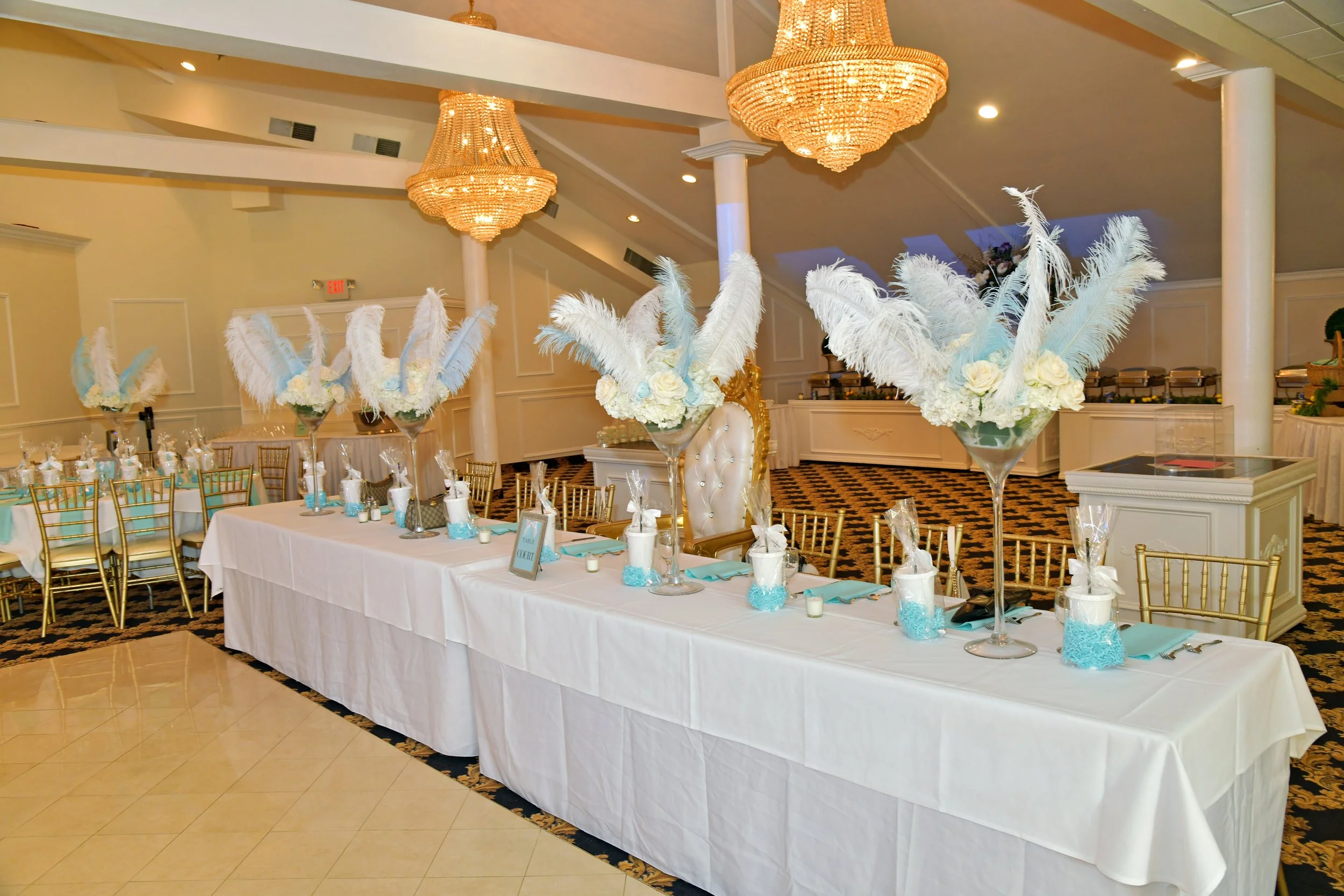 Gianna's sweet 16 seating arrangement - Tiffanys theme - trendy