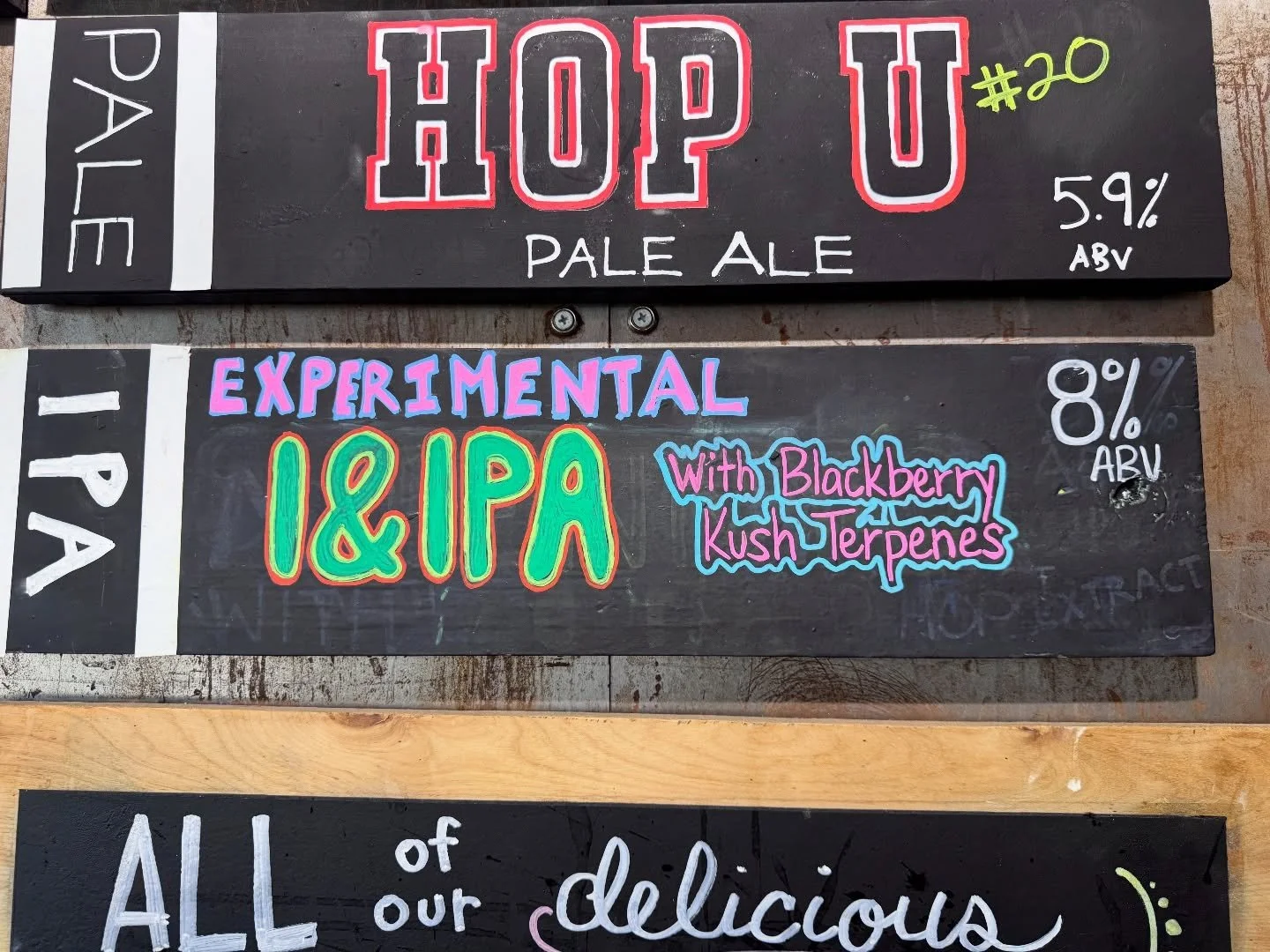 🫣 
Experimental I&amp;IPA!! with blackberry kush terpines.
🤗Lately we&rsquo;ve been tapping some one off kegs in the taproom of some developmental experiments our brewers are doing with some new ingredients.
🤓We&rsquo;re loving sharing what we&rsq