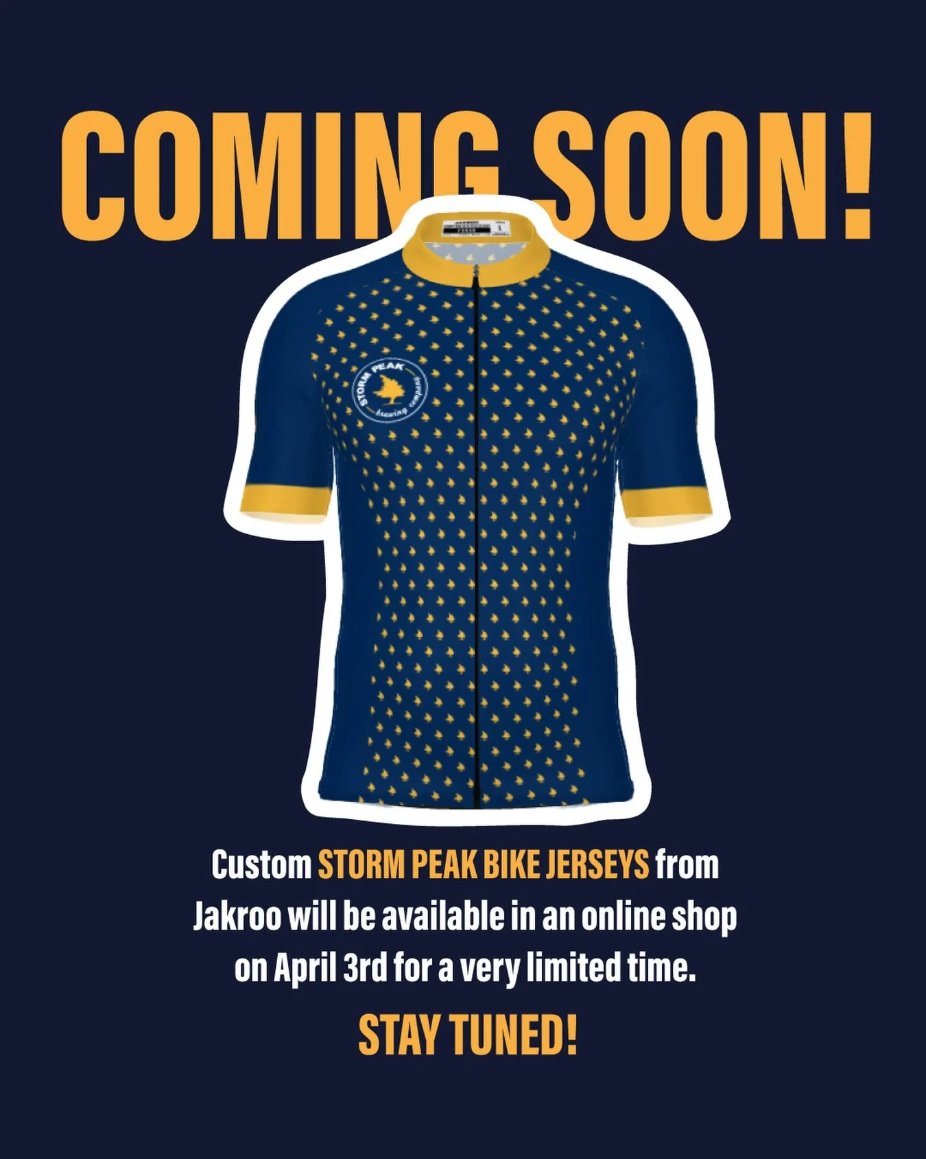 🚴🚴🏼&zwj;♀️☀️🍻Get ready for a bike jersey drop! On April 3rd, we&rsquo;ll be opening an online shop with Jakroo for a very limited time. Represent with this custom Storm Peak bike jersey that is versatile, moisture wicking, and efficient.
STAY TUN