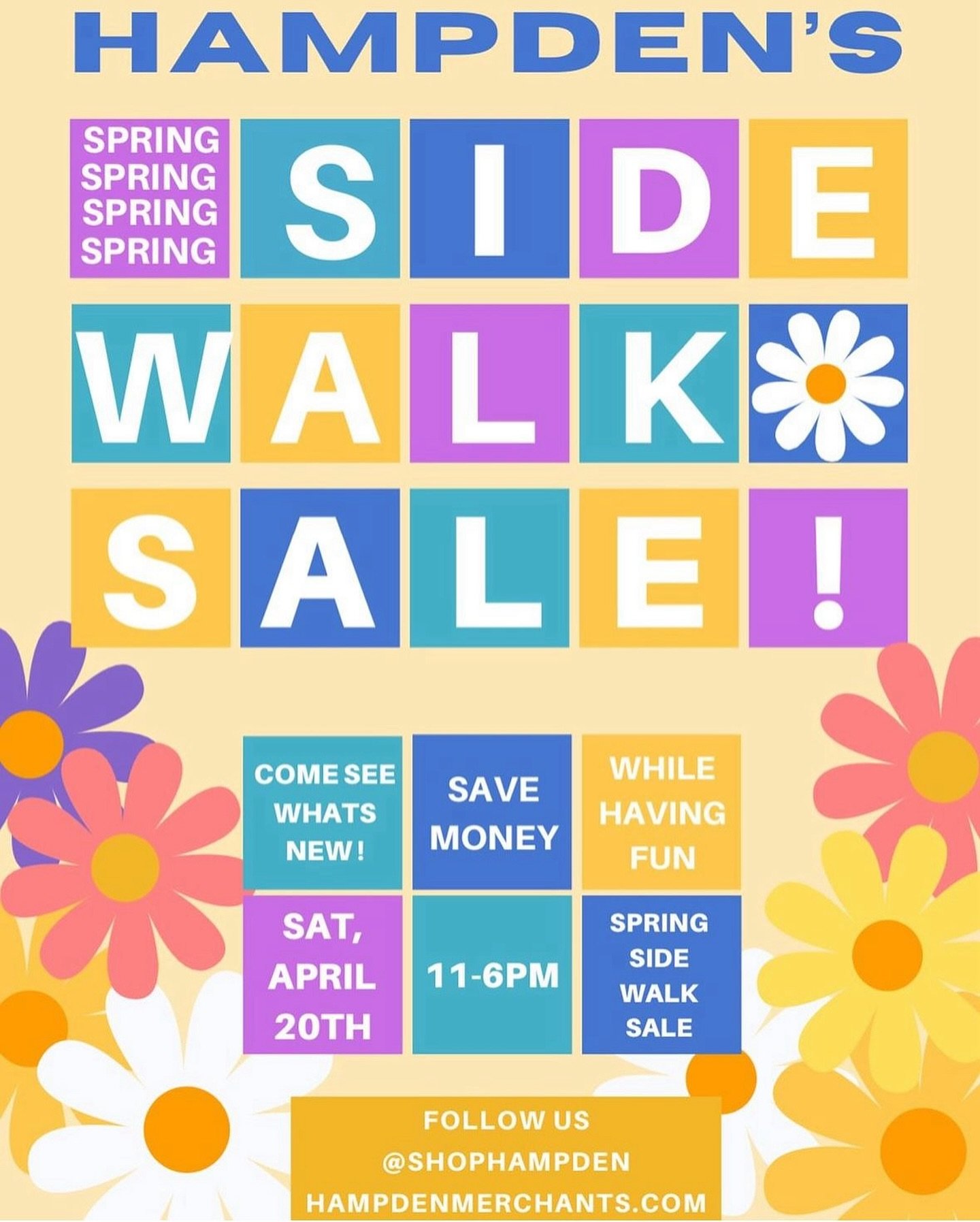 Get excited, Baltimore!!! TODAY&rsquo;S THE DAY, our Annual Hampden Spring Sidewalk Sale is back! 🛍️ 🍷😍 

Browse new spring looks, enjoy a bite at one of Hampden&rsquo;s eateries, and have a fabulous time along The Avenue. See you in Hampden on fa