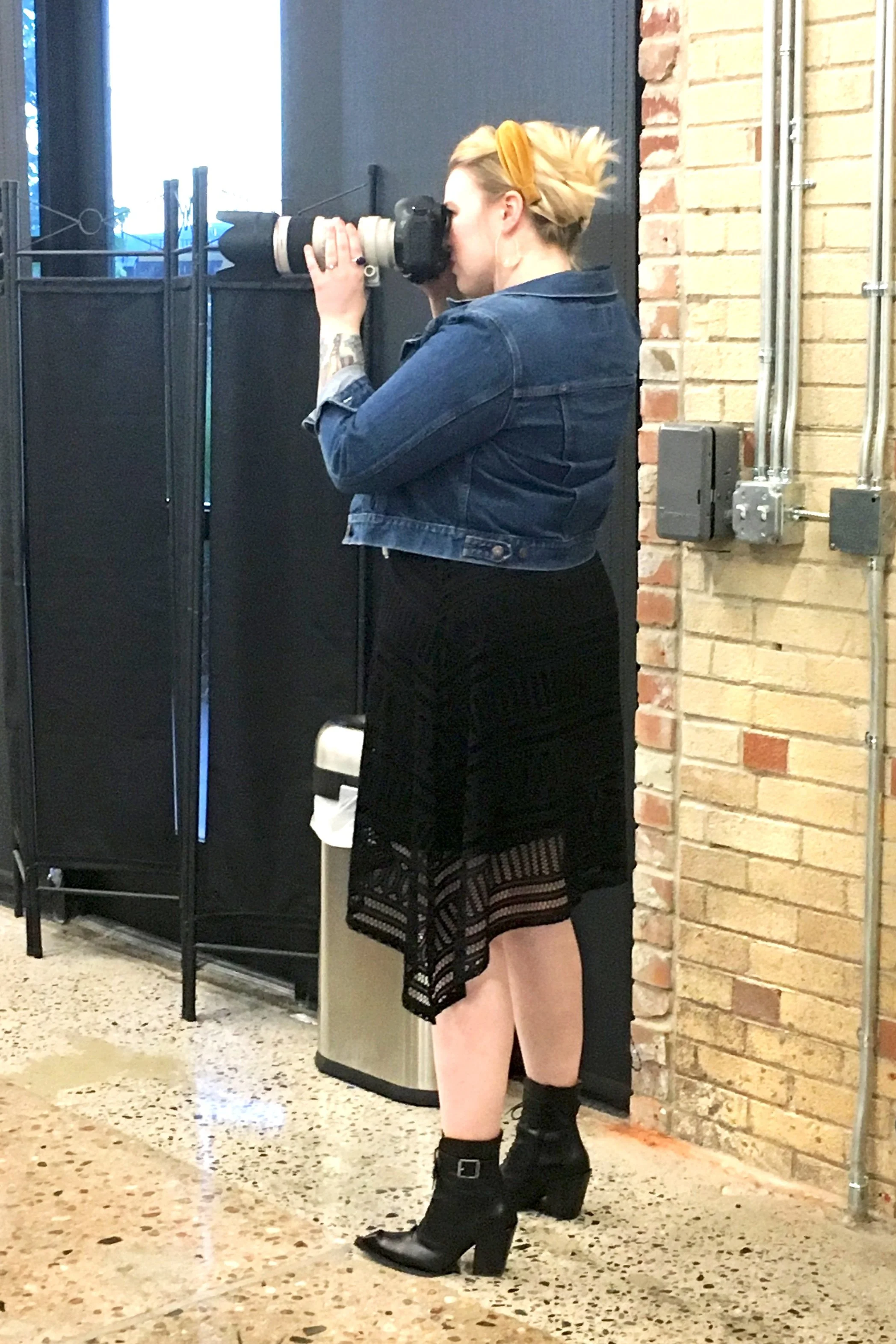Kelly with a camera