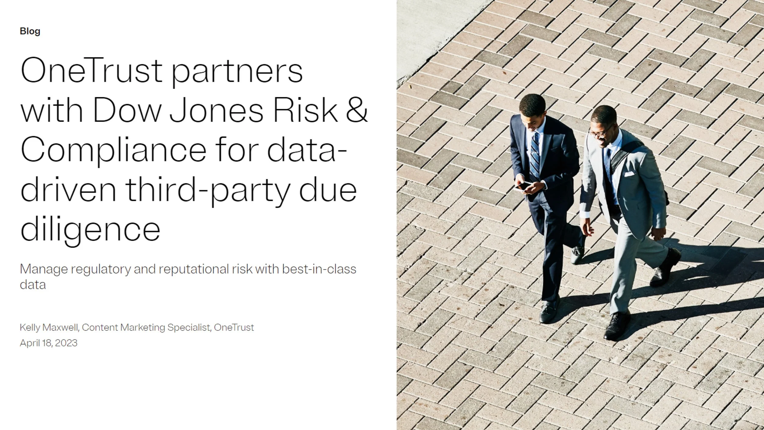 OneTrust partners with Dow Jones Risk & Compliance for data-driven third-party due diligence blog