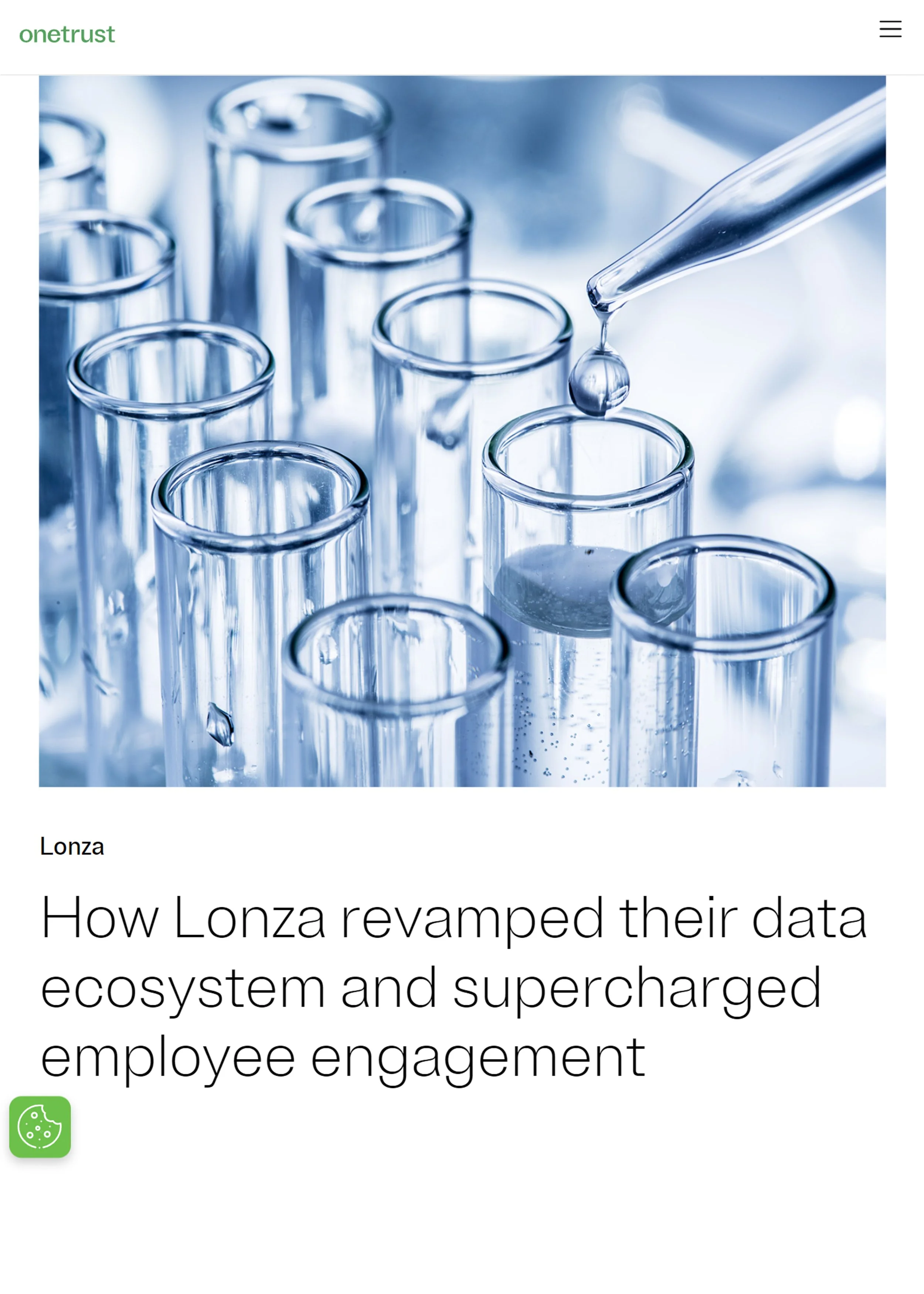 Lonza OneTrust Customer Story by Kelly Maxwell 