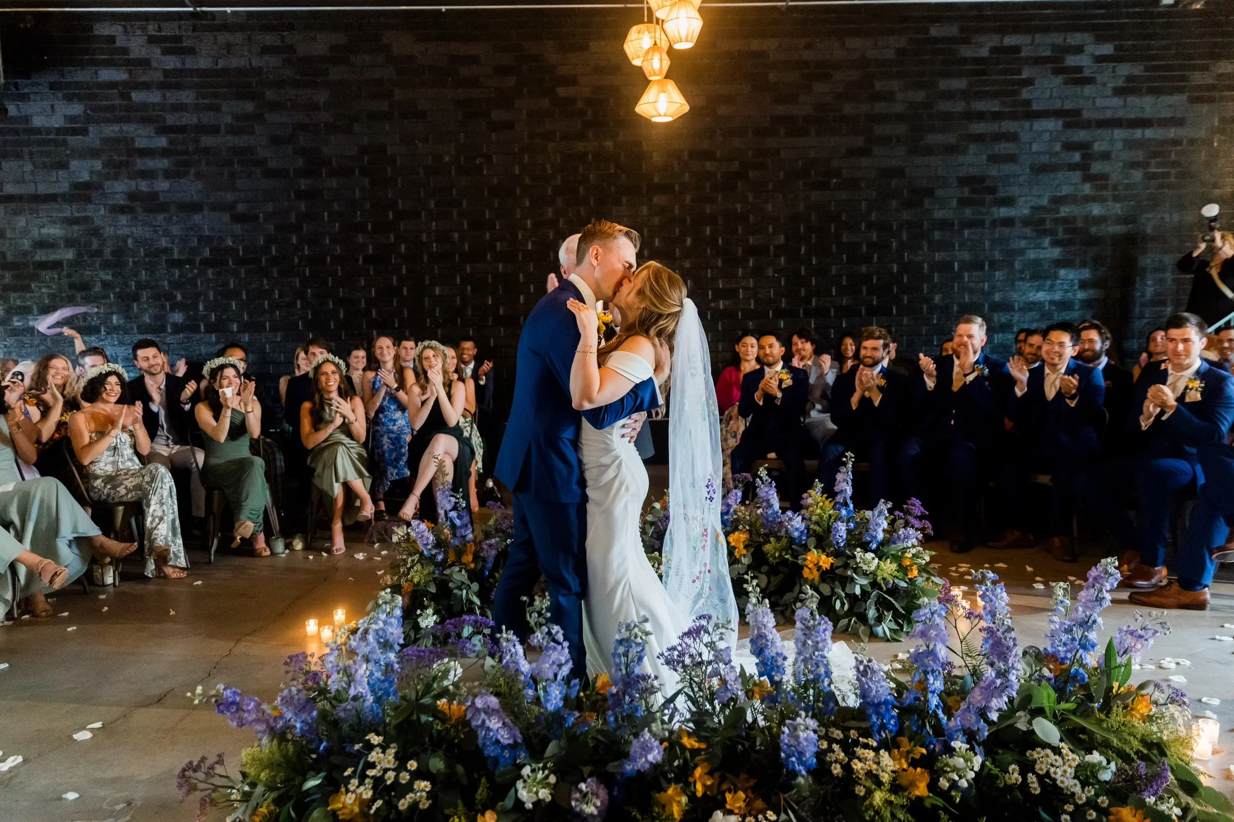 Black brick background for a ceremony in the Annex at 42West