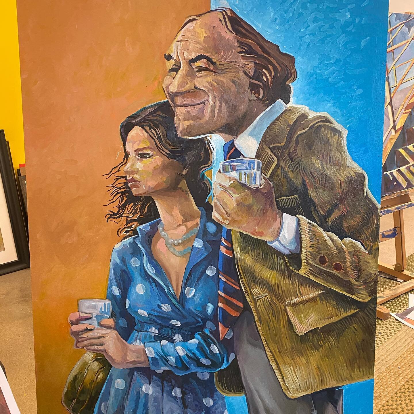 About 70% through a painting. Suddenly Realized I was painting Ron Paul! 

#RonPaul #Random #politics #oilpainting #caricature #art #tulsaoklahoma
