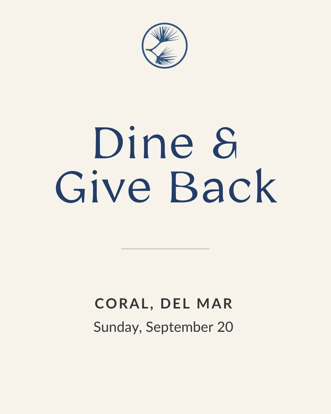 Join us all day this coming Sunday, September 20th at @eatatcoral_delmar for a day of giving back to our community! Swipe to find out more or visit the link in our bio to learn more about Dine &amp; Give Back events!