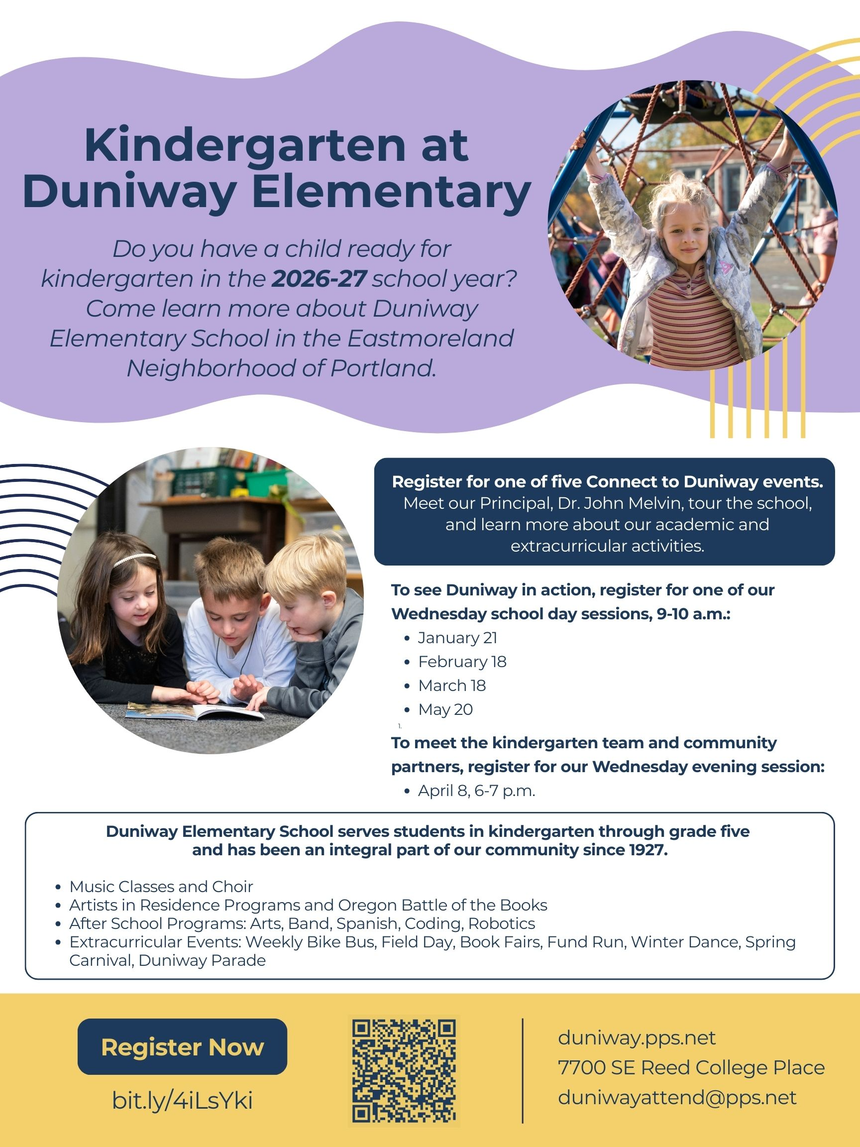 Kindergarten at Duniway Elementary