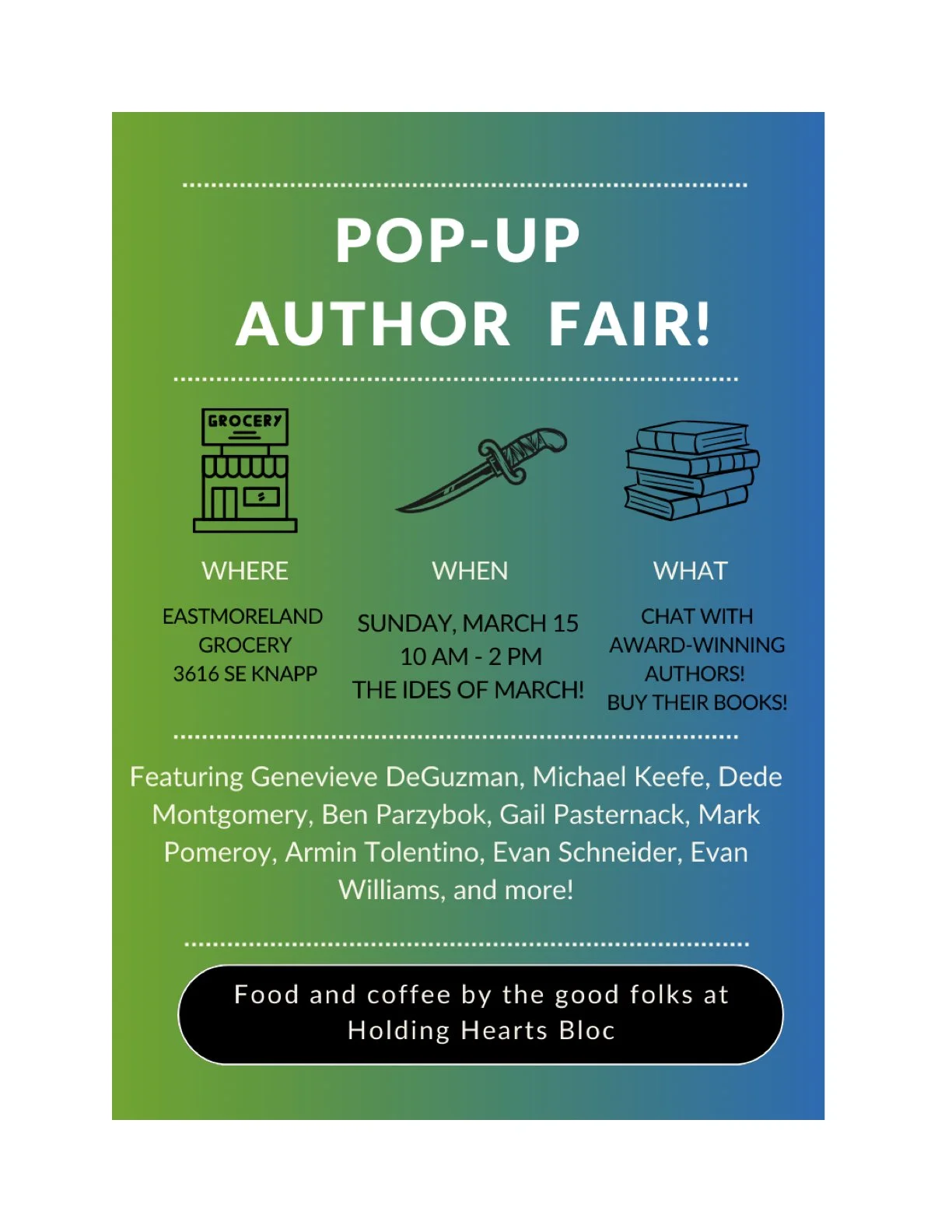 MEET 10 LOCAL AUTHORS AT AN EVENT IN EASTMORELAND&nbsp;
