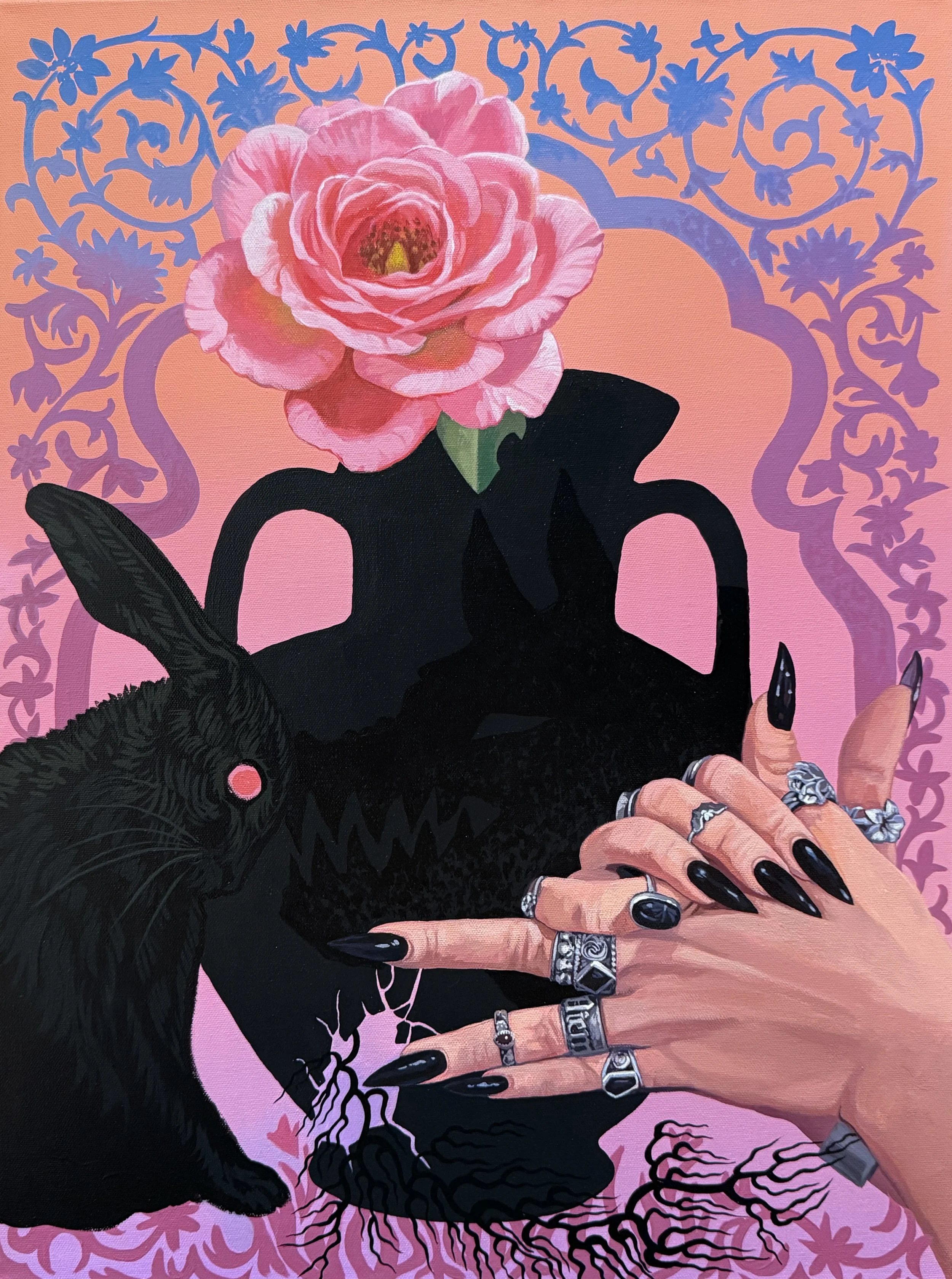'Cried Wolf', Mixed media on stretched canvas, 18x24, 2026.jpg