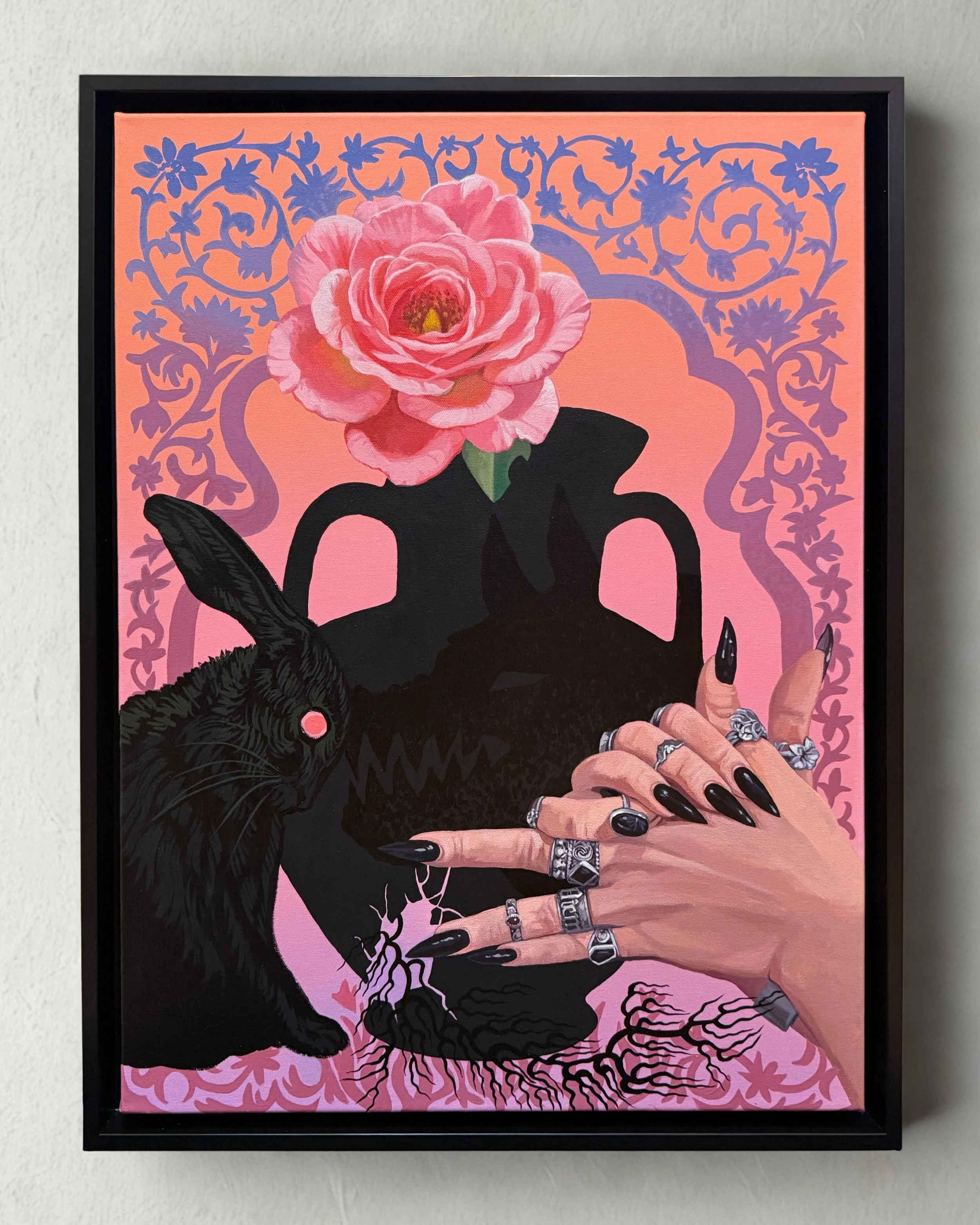 'Cried Wolf', Mixed media on stretched canvas, 18"x24", 2026