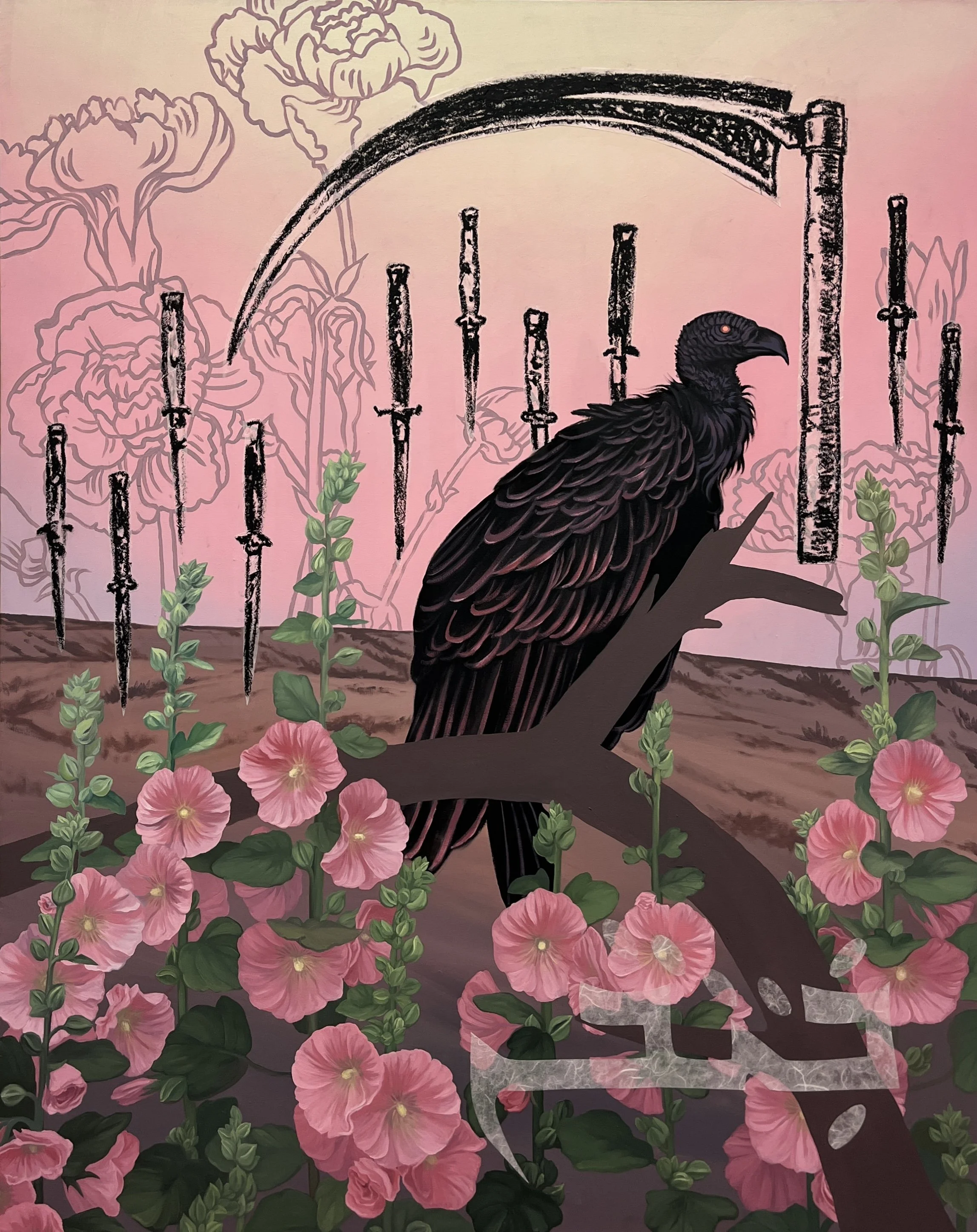 IVF Battle Ground, Oil on canvas with mixed media, 60”x48”, 
2024 (Available)