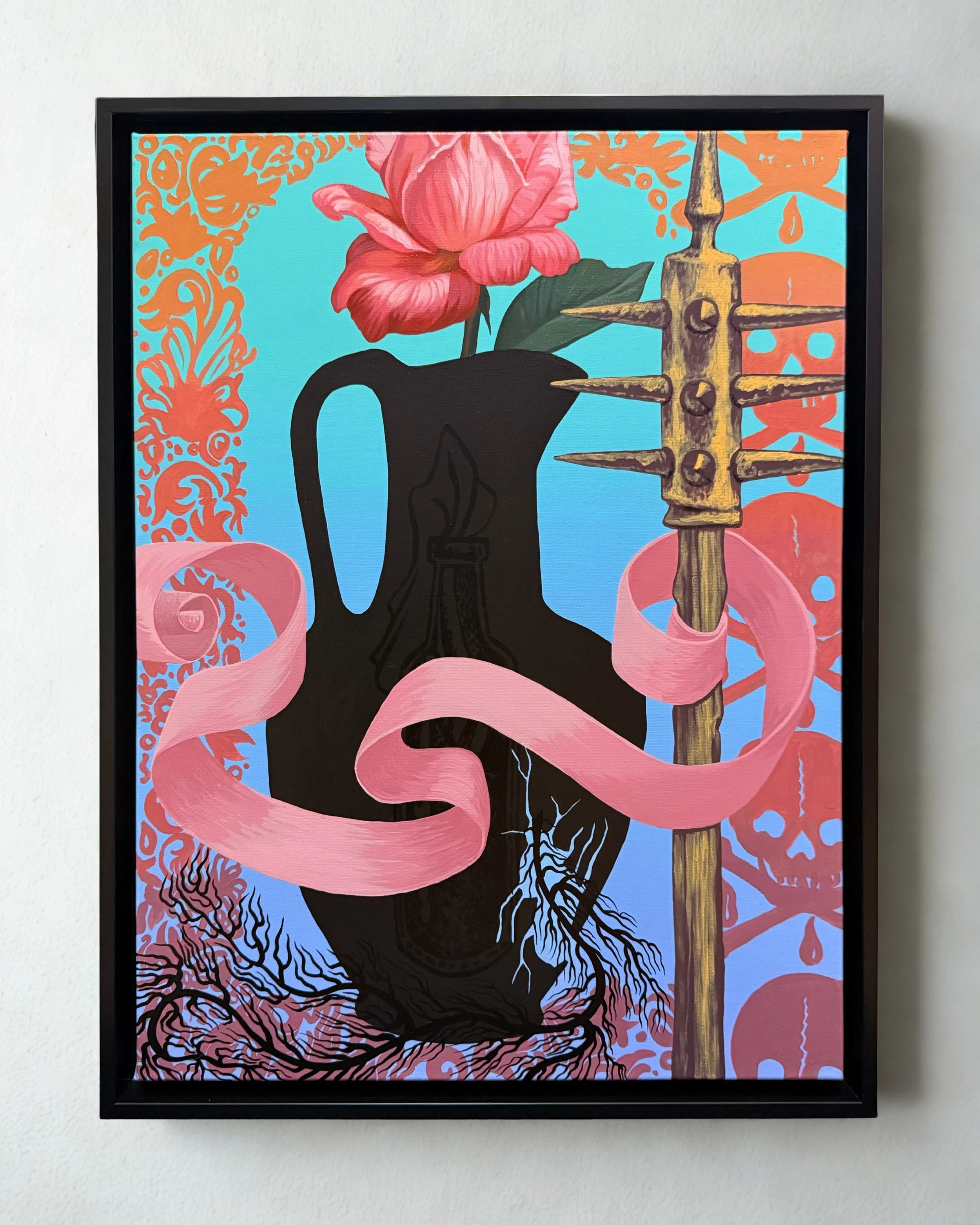 'Little Tailor', Mixed media on stretched canvas, 18"x24", 2026