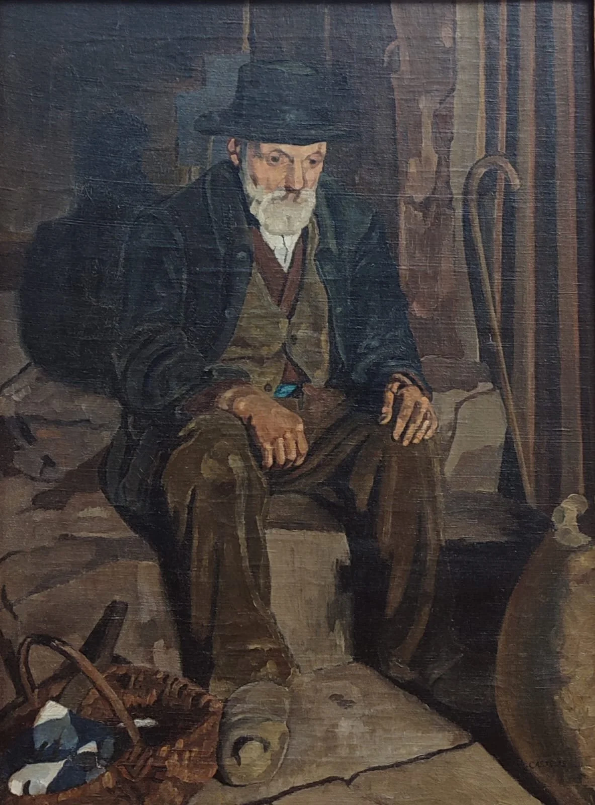 Castelao. O vello. Óleo sobre lienzo. 59 x 44 cm.