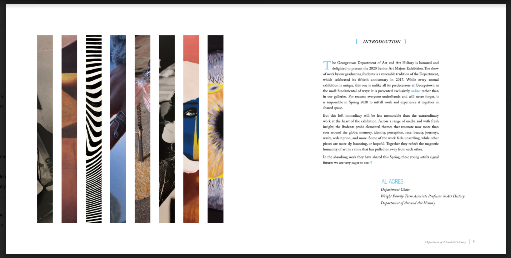 Senior Art Majors Exhibition Catalog Spread