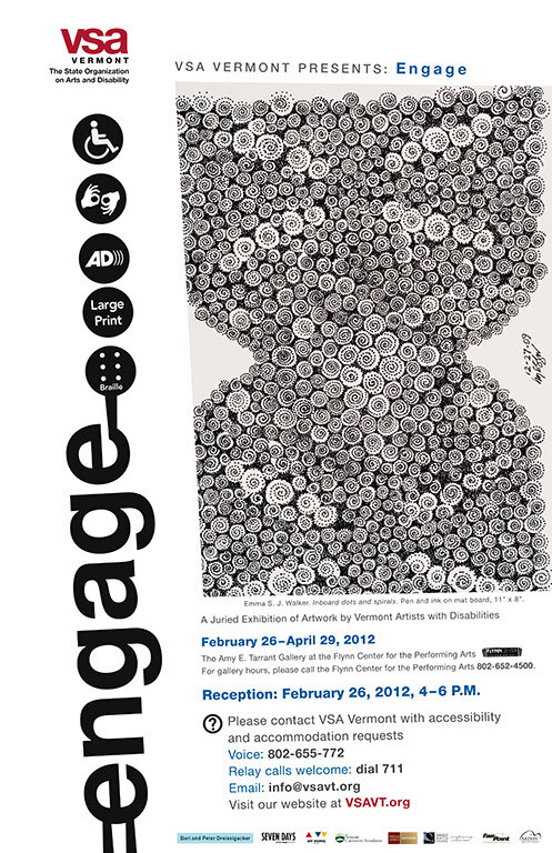 VSA VT, a Kennedy Center Affiliate, Exhibition Poster, 11 x 17. Non-profit organization.