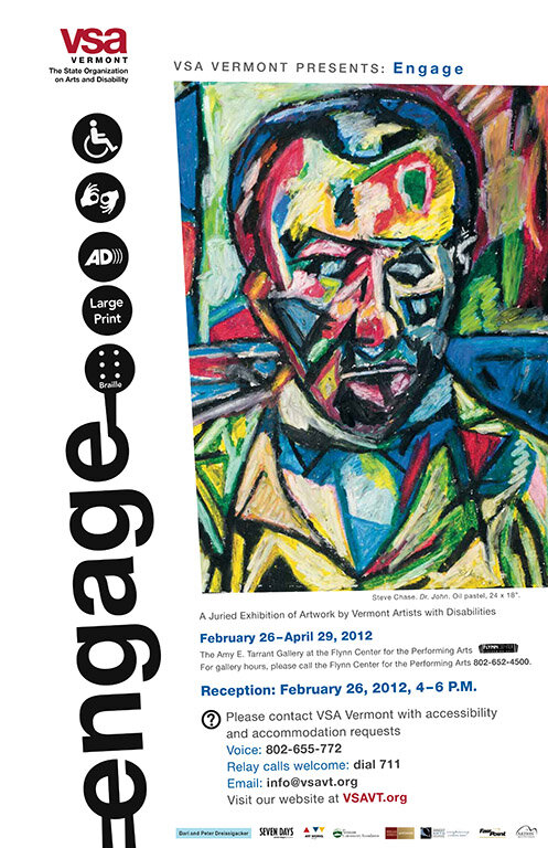 VSA VT, a Kennedy Center Affiliate, Exhibition Poster, 11 x 17. Non-profit organization.