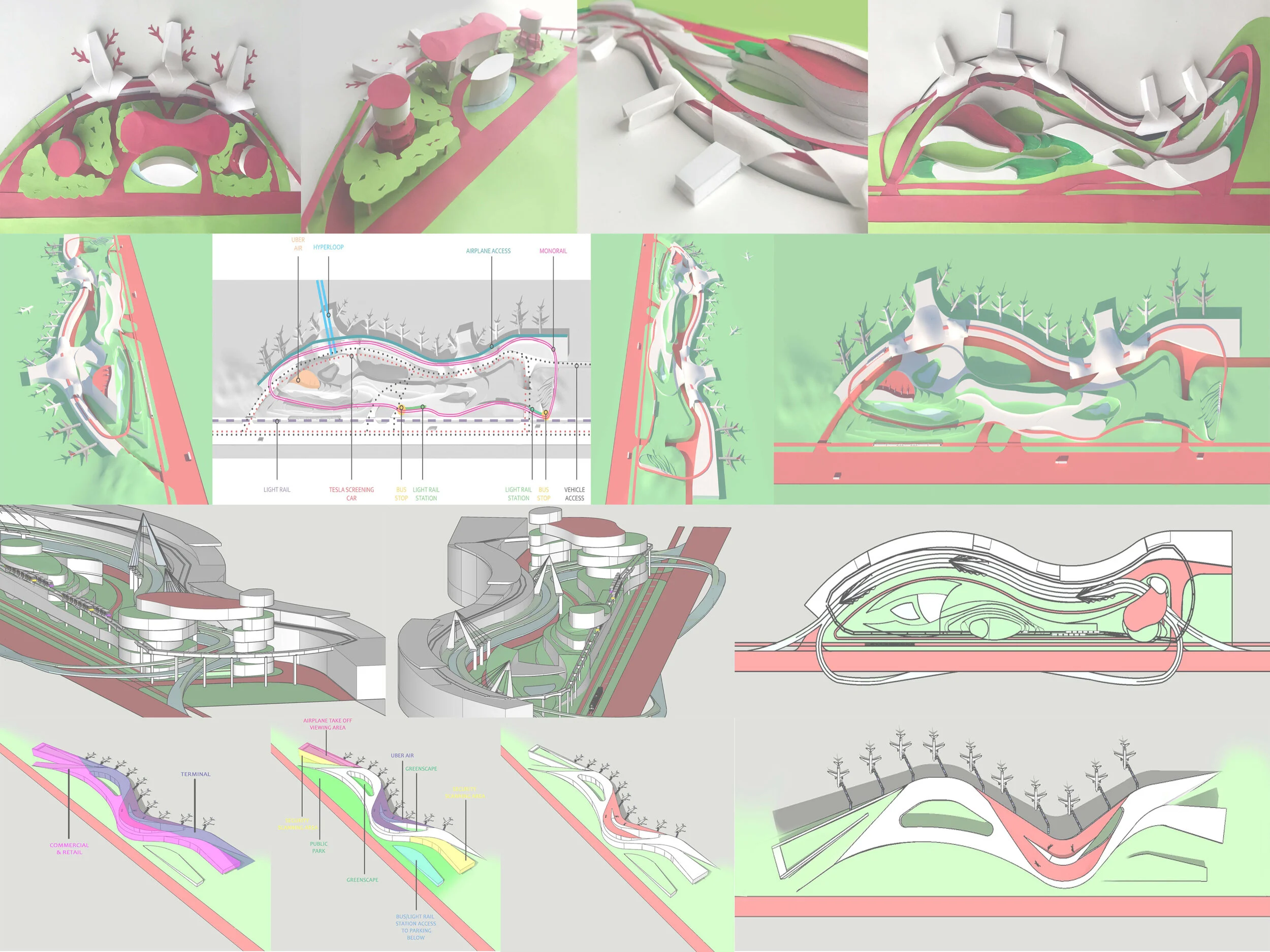 Design process and different schemes. Photo courtesy of Jocelyn Valles.