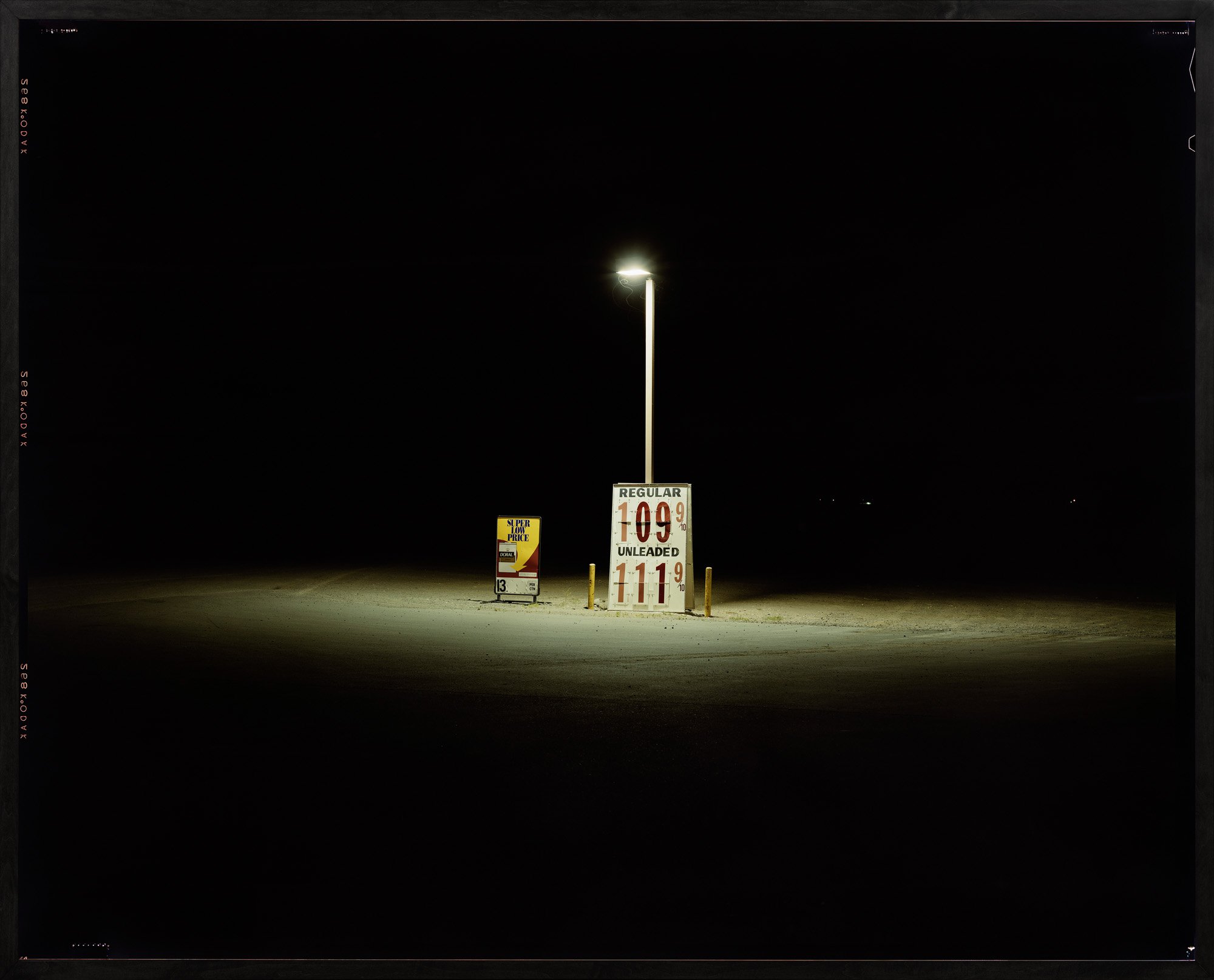 Gas Station Signs (With Moth Trails), Texas, 1991 