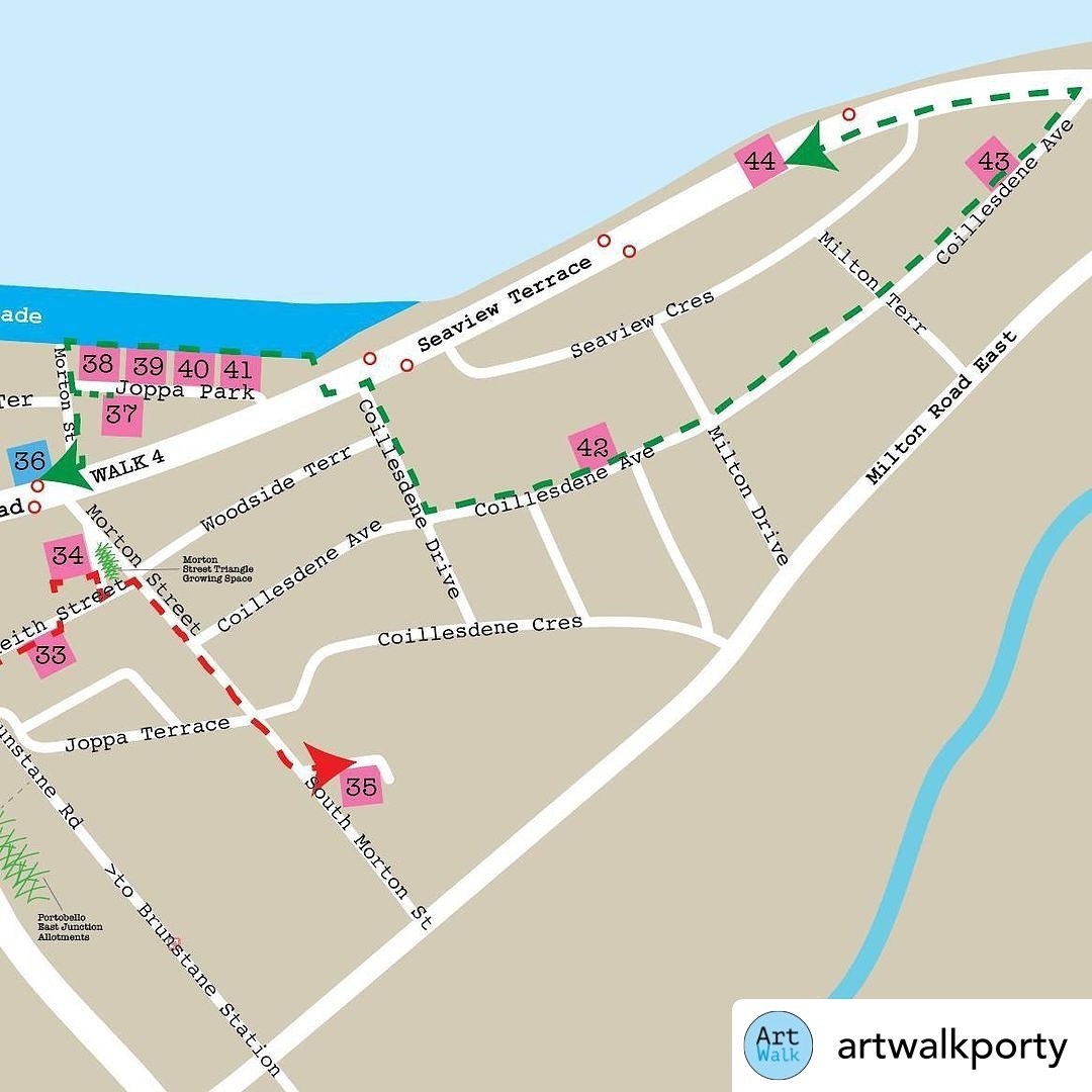 @artwalkporty We continue with a look at our Art House and Art in Shops&rsquo; venues taking part in this year&rsquo;s Art Walk Porty Festival. ⁠
⁠
🍁  Walk 4 starts in Joppa at Dook, with a visit first to the Promenade before branching inland to som
