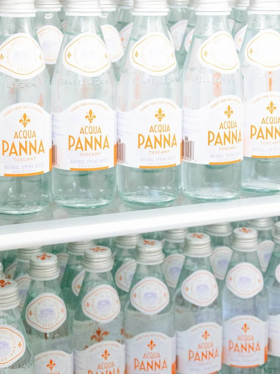 Acqua Panna in glass bottles
